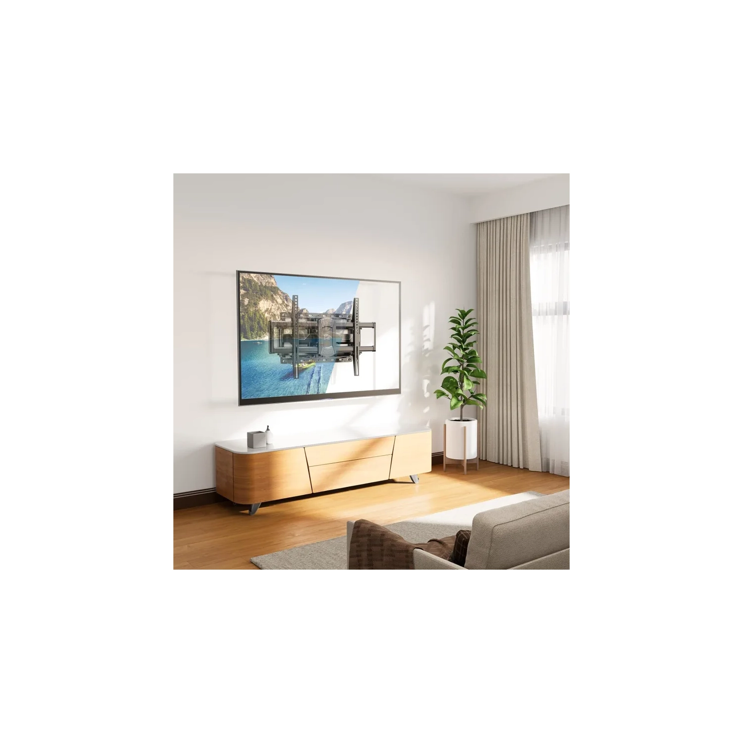 Support mural articulé pour téléviseurs à écran plat de 42 à 82 po - bras articulés pivotants doubles, conception centrale parfaite - VESA