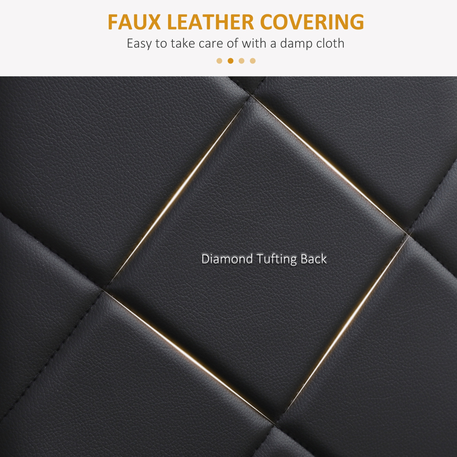 HOMCOM Dining Chairs Set of 4, Modern Accent Chair with High Back, Upholstery Faux Leather and Steel Legs for Living Room, Kitchen, Black