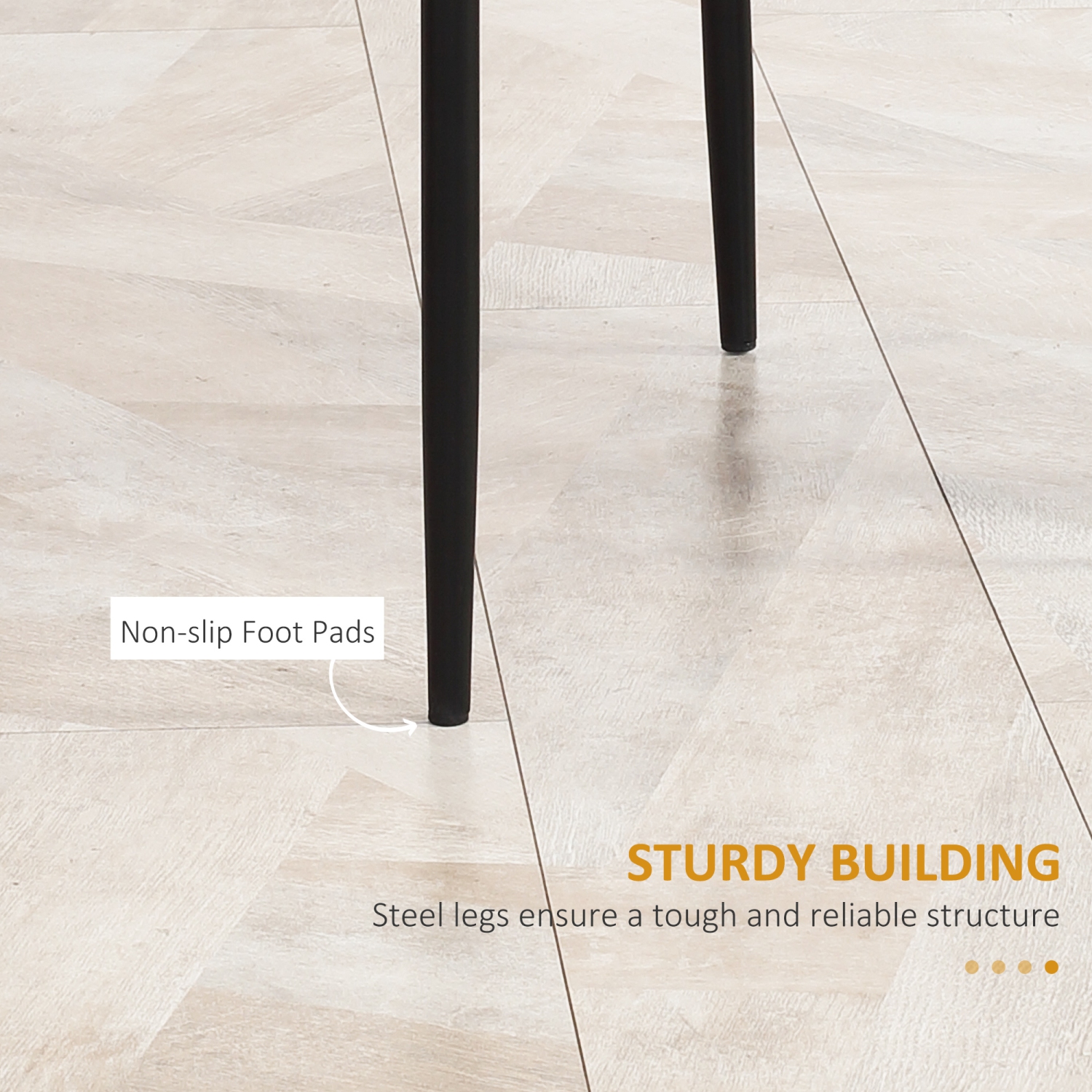 HOMCOM Dining Chairs Set of 4, Modern Accent Chair with High Back, Upholstery Faux Leather and Steel Legs for Living Room, Kitchen, Black