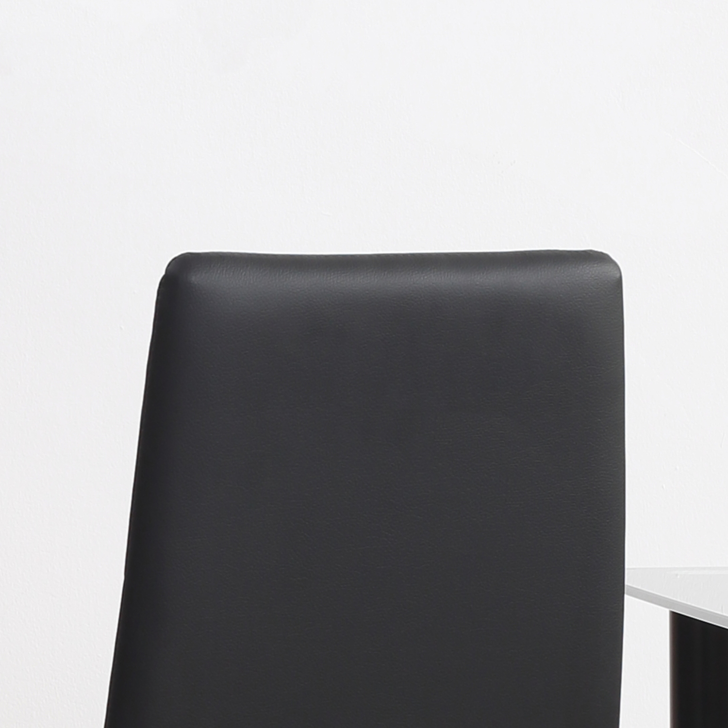 HOMCOM Dining Chairs Set of 4, Modern Accent Chair with High Back, Upholstery Faux Leather and Steel Legs for Living Room, Kitchen, Black