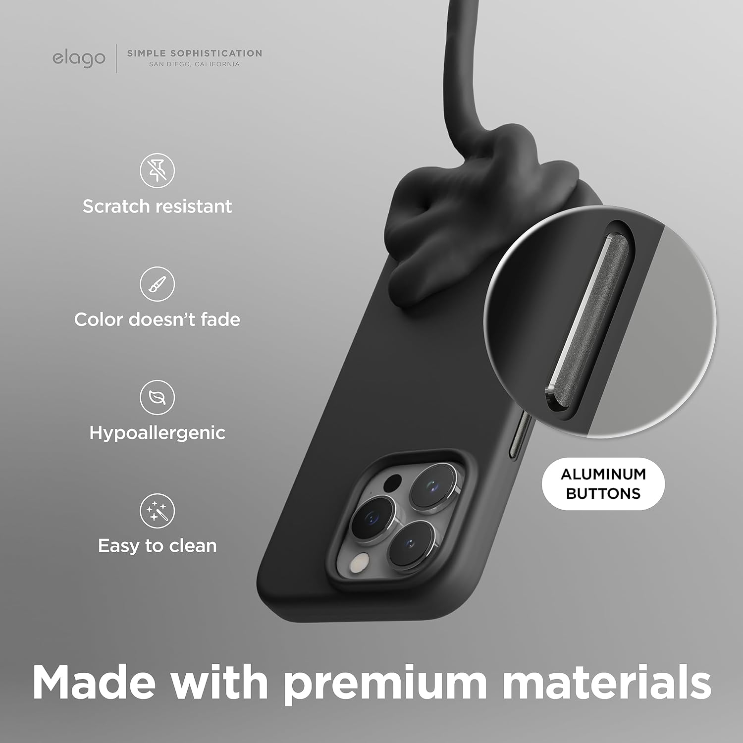 elago Magnetic Silicone Case Compatible with iPhone 15 Pro Max Case 6.7 Inch Compatible with All MagSafe Accessories - Built-in Magnets, Soft Grip