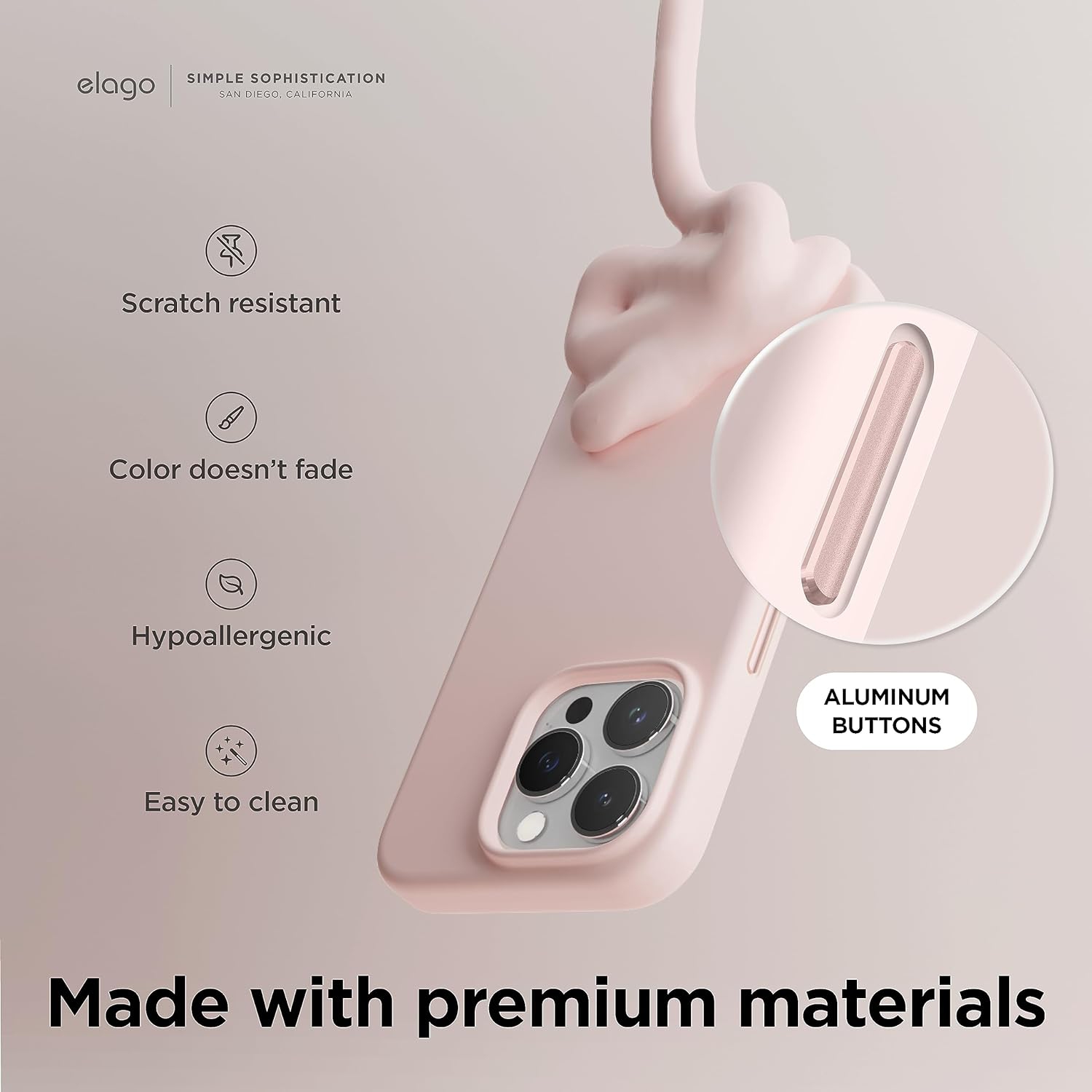 Étui en silicone magnétique elago compatible avec l'étui iPhone 15 Pro Max de 6,7 po compatible avec tous les accessoires MagSafe - aimants intégrés,