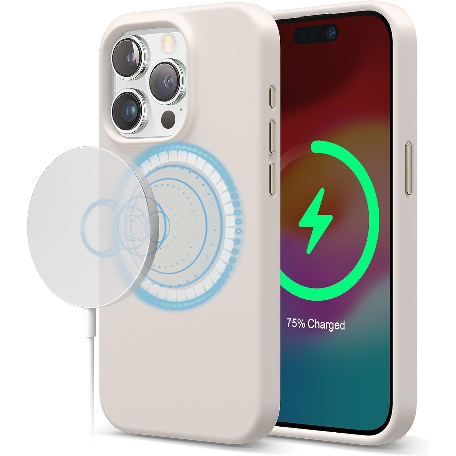 Étui en silicone magnétique elago compatible avec l'étui iPhone 15 Pro Max de 6,7 po compatible avec tous les accessoires MagSafe - aimants intégrés,