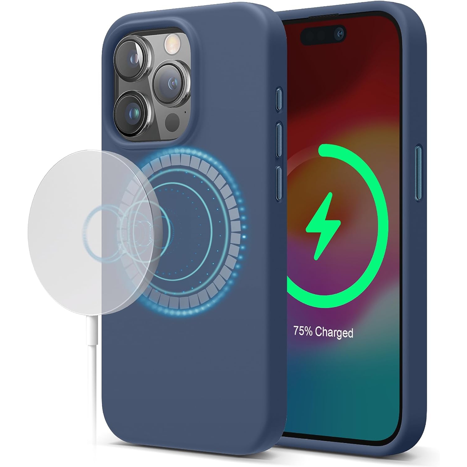 elago Magnetic Silicone Case Compatible with iPhone 15 Pro Max Case 6.7" Compatible with All MagSafe Accessories - Built-in Magnets, Soft Grip