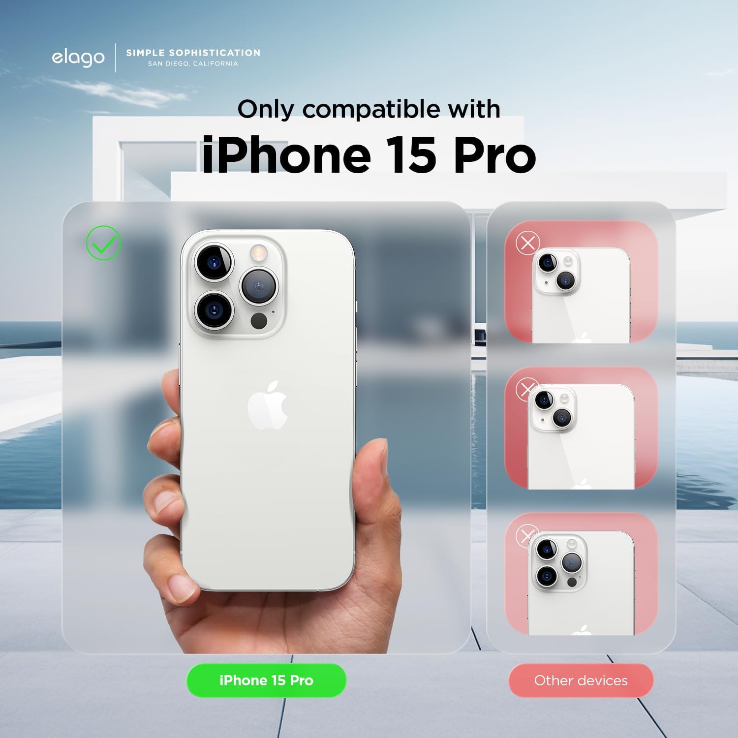 elago Hybrid Clear Case Compatible with iPhone 15 Pro Case- 6.1 inch -Military Grade Drop Protection, PC + TPU Hybrid Technology, Reduced Yellowing,