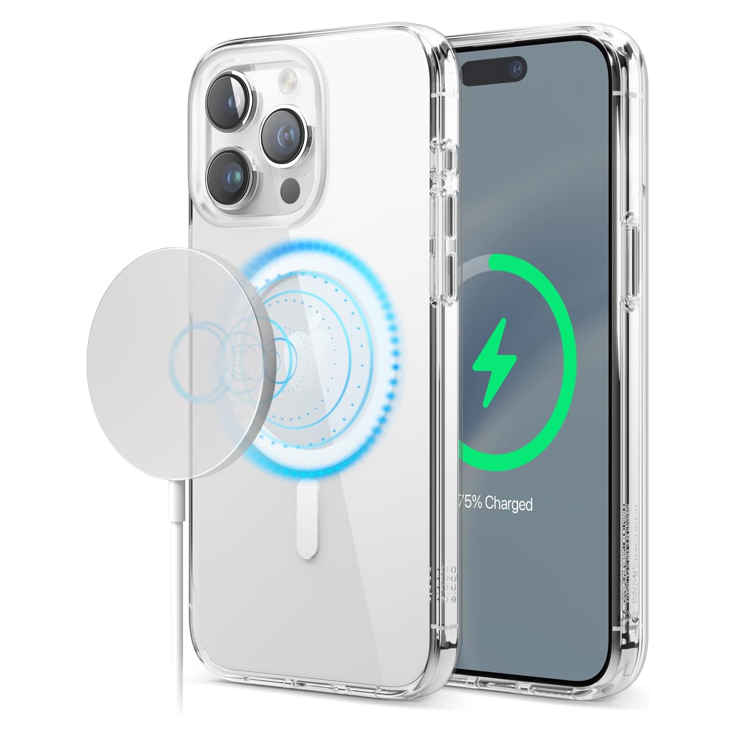 elago Magnetic Hybrid Clear Case Compatible with iPhone 15 Pro Max Case, Compatible with MagSafe, 6.7 inch, US Military Grade Drop Protection, PC +
