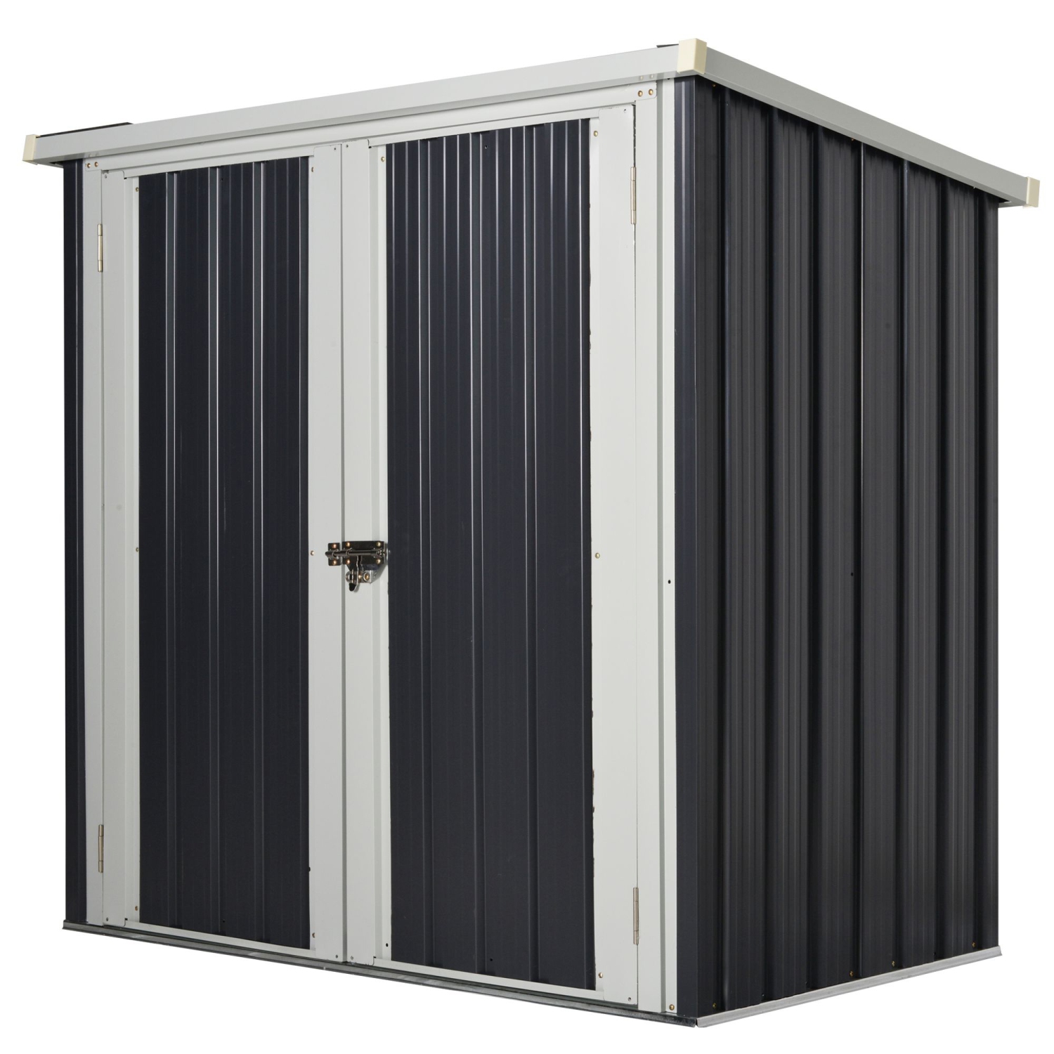 Outsunny 5' x 3' Metal Storage Shed, Garden Tool House with Double Doors for Backyard, Patio Lawn