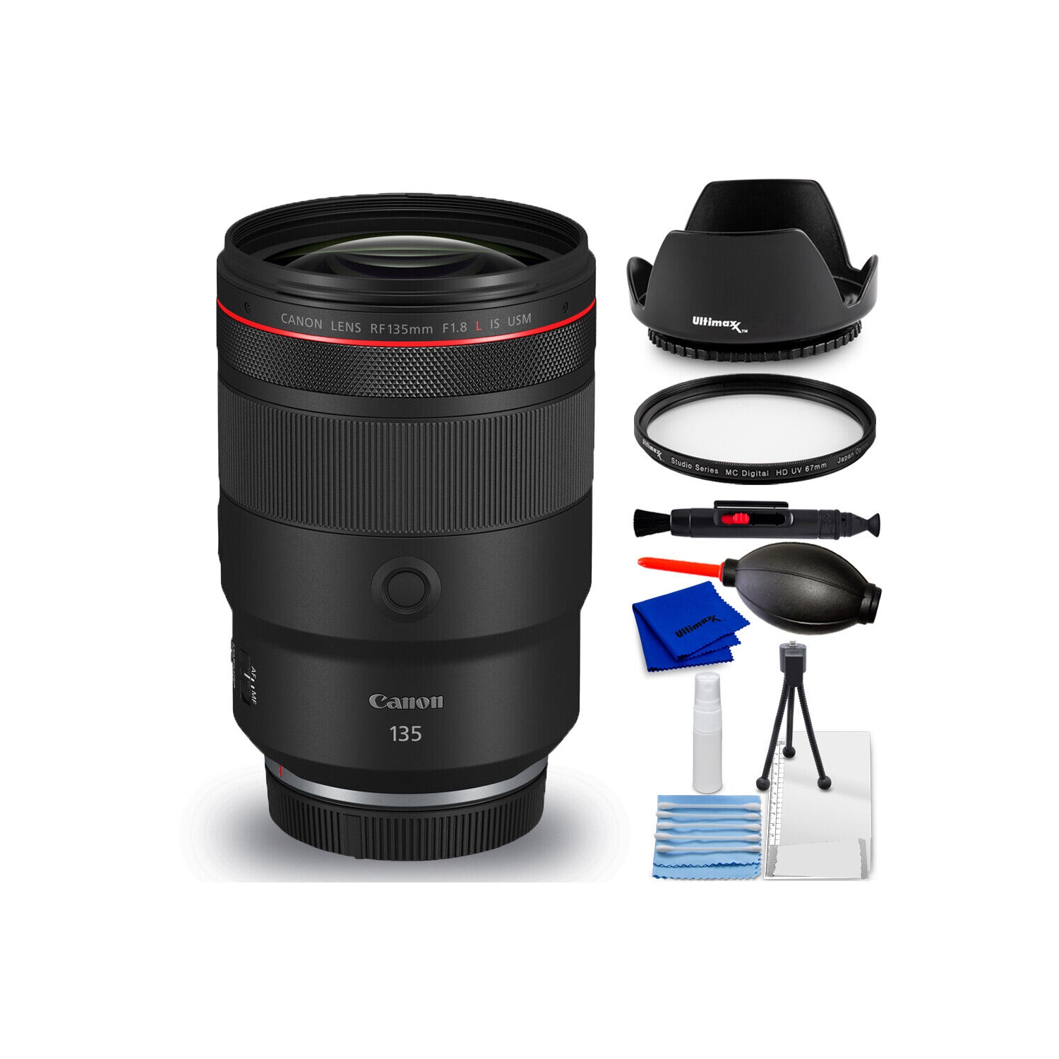 Canon RF 135mm f/1.8 L IS USM Lens 5776C002 - 7PC Accessory Bundle