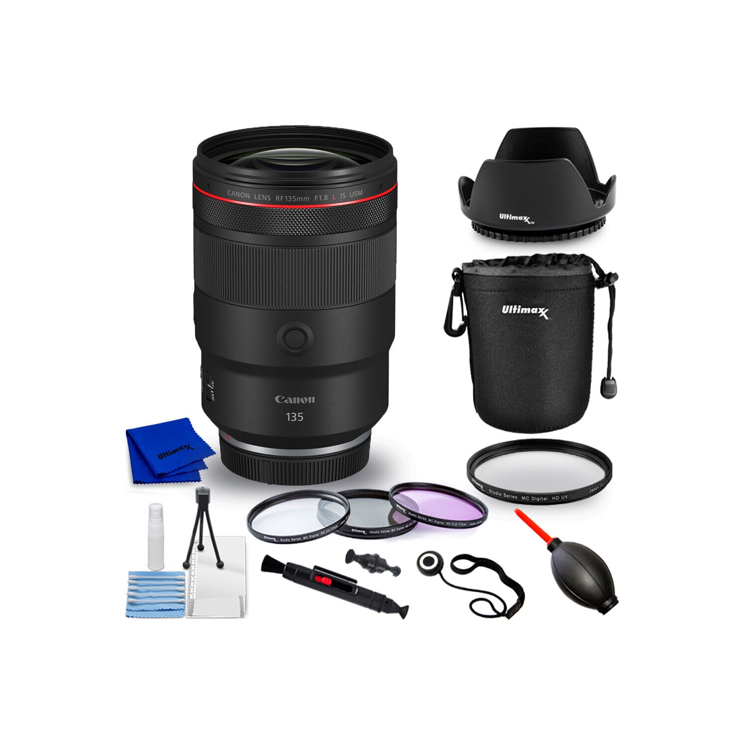 Canon RF 135mm f/1.8 L IS USM Lens 5776C002 - 10PC Accessory Bundle