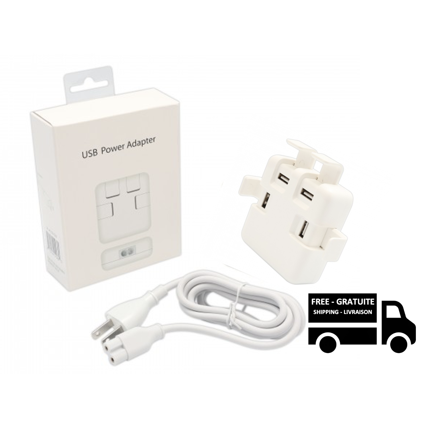 Stimula Lifestyle 40W USB Power Adapter 4 Ports Charger Compatible iPhone 11, 12, 13, 14,15 & All Apple Ipad Android Samsung