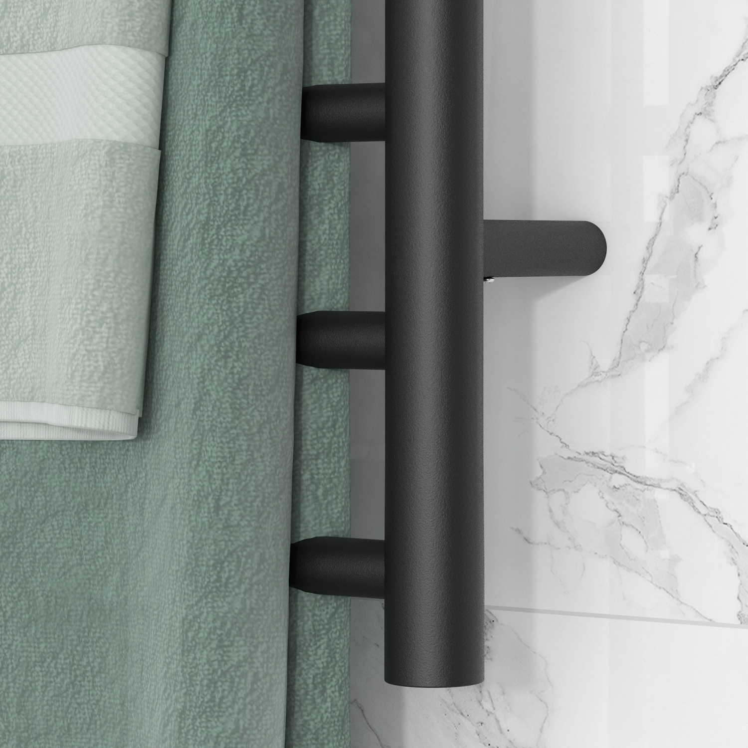 HOMCOM Heated Towel Warmer Rack, 304 Stainless Steel Electric Towel Bar with Timer, Temperature Adjustment, LED Display, 10 Bars, Wall Mounted for