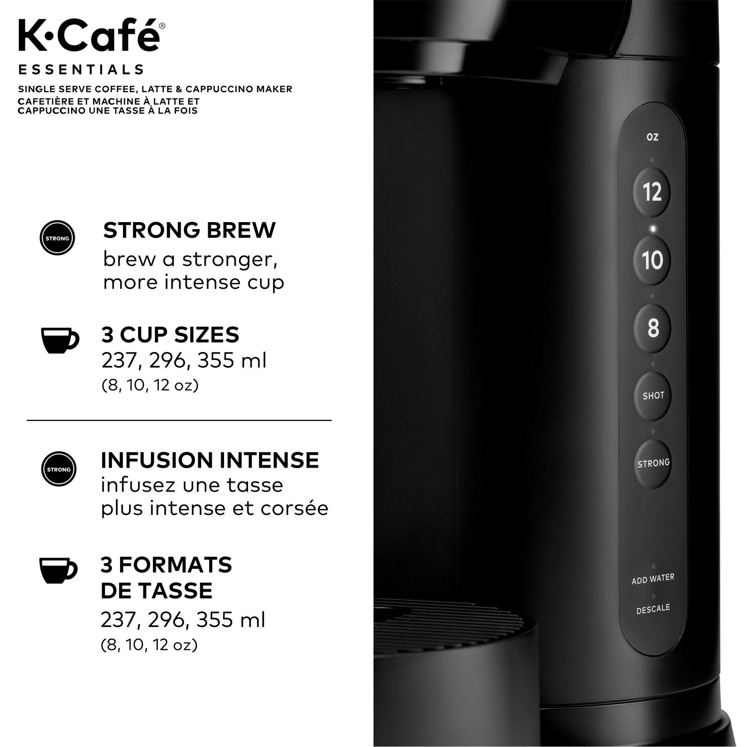 Keurig K-Cafe Essentials Single Serve K-Cup Pod Coffee Maker, Latte Maker and Cappucino Maker