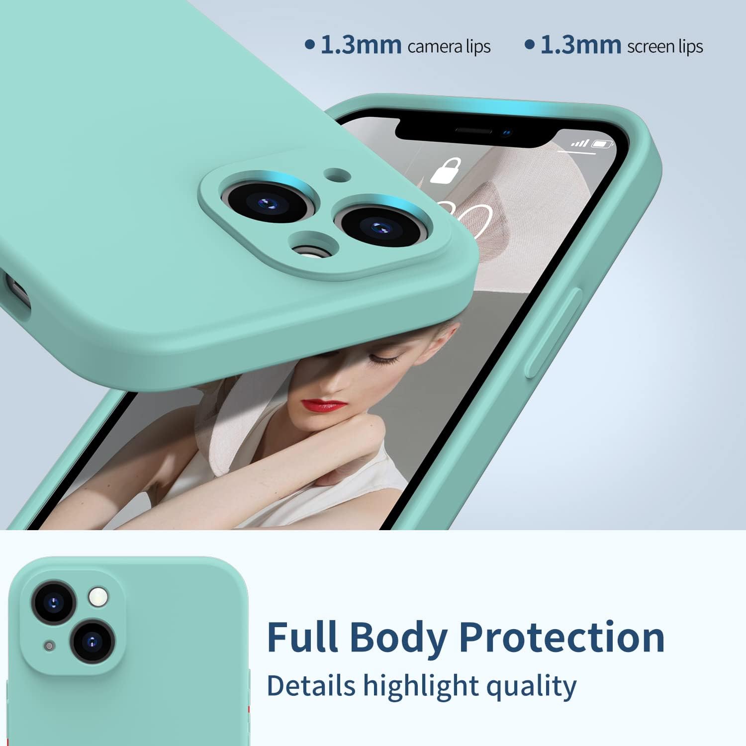 Silicone Slim Full-Body Protective Cover Case for iPhone 15 PLUS, Soft Silicone Bumper Cover Shockproof Protective Anti-Scratch Case-FREE SHIPPING