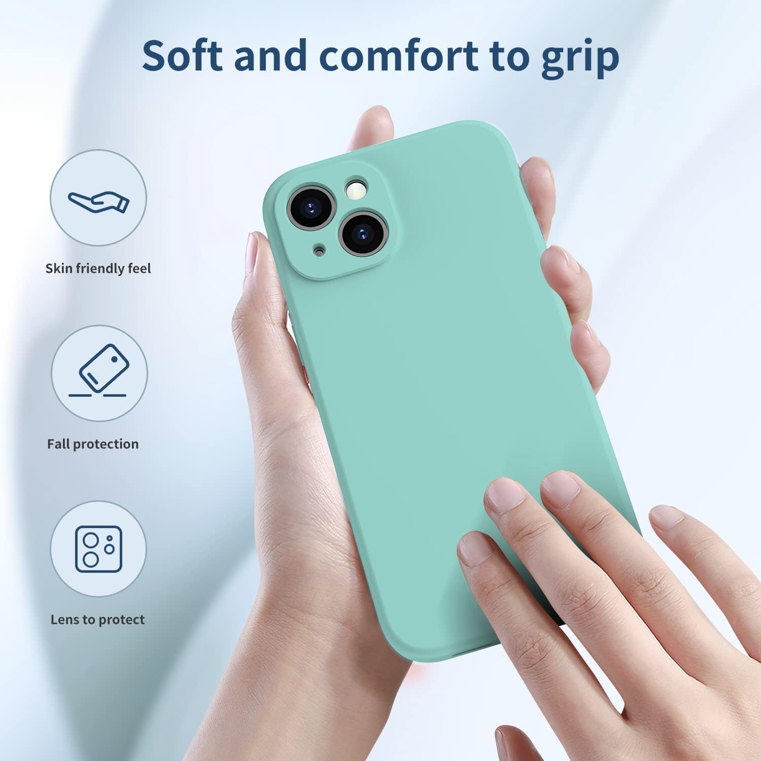 Silicone Slim Full-Body Protective Cover Case for iPhone 15 PLUS, Soft Silicone Bumper Cover Shockproof Protective Anti-Scratch Case-FREE SHIPPING