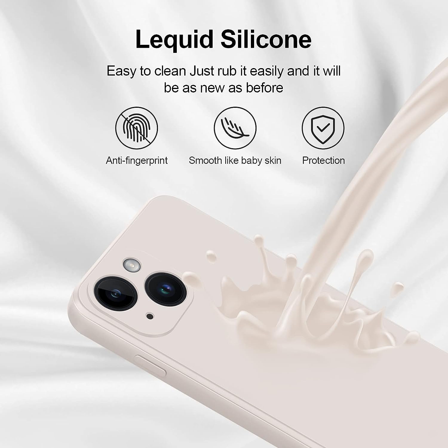 Étui protecteur mince en silicone pour iPhone 15 PLUS, étui protecteur antichoc en silicone souple, EXPÉDITION sans frais