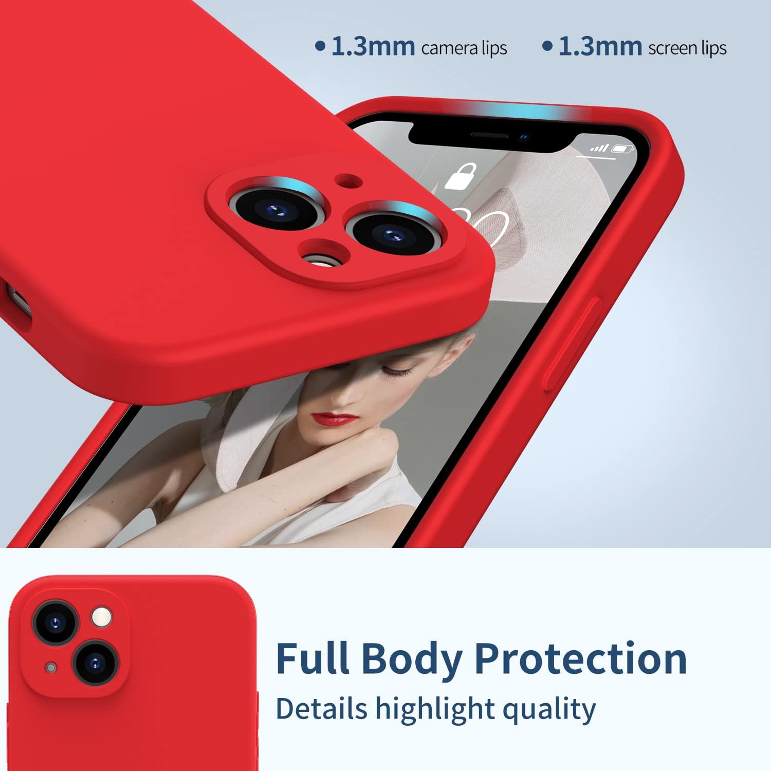 Étui protecteur mince en silicone pour iPhone 15 PLUS, étui protecteur antichoc en silicone souple, EXPÉDITION sans frais