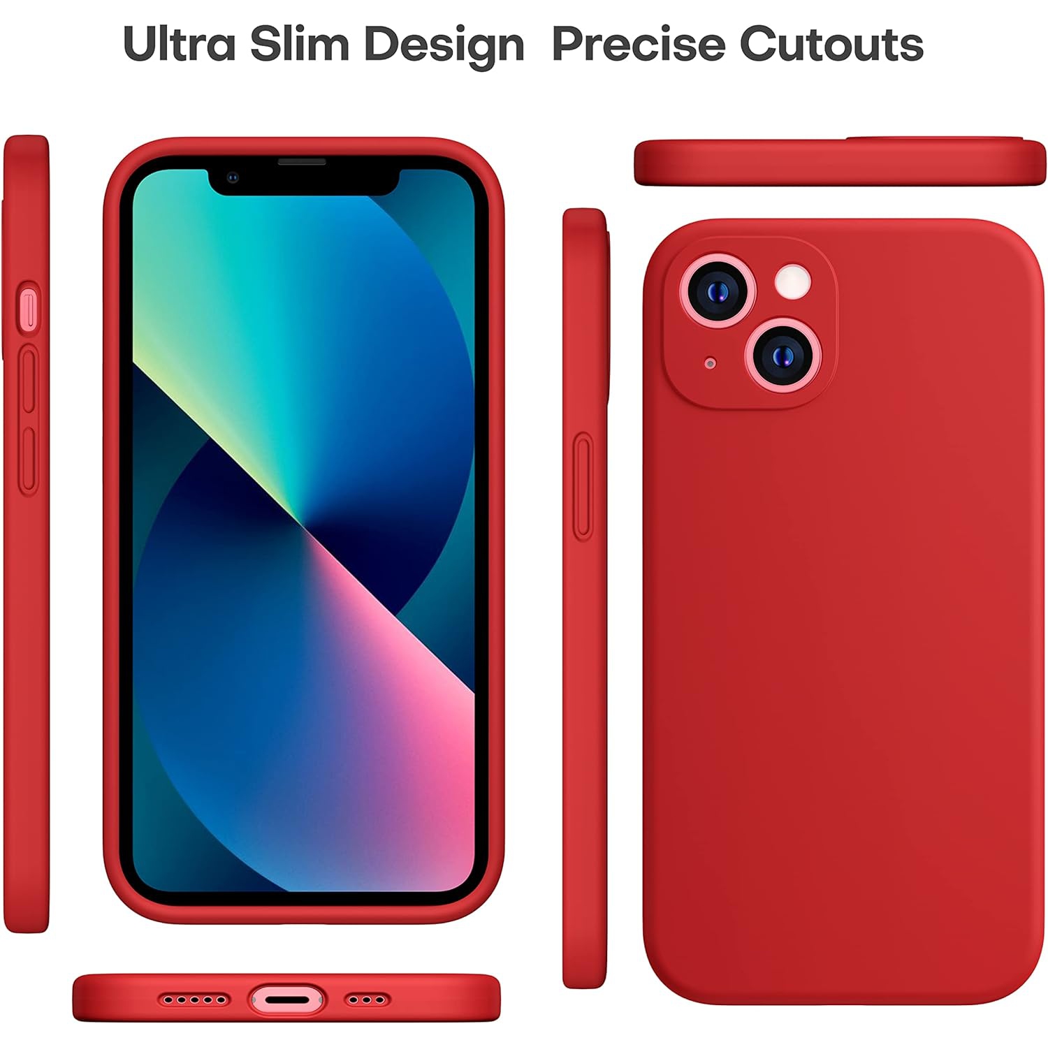 Étui protecteur mince en silicone pour iPhone 15 PLUS, étui protecteur antichoc en silicone souple, EXPÉDITION sans frais