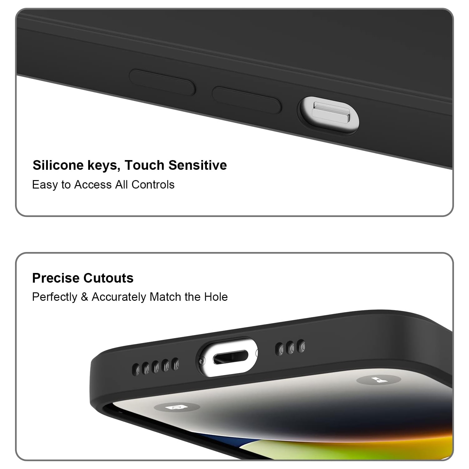 Silicone Slim Full-Body Protective Cover Case for iPhone 15 PLUS, Soft Silicone Bumper Cover Shockproof Protective Anti-Scratch Case-FREE SHIPPING