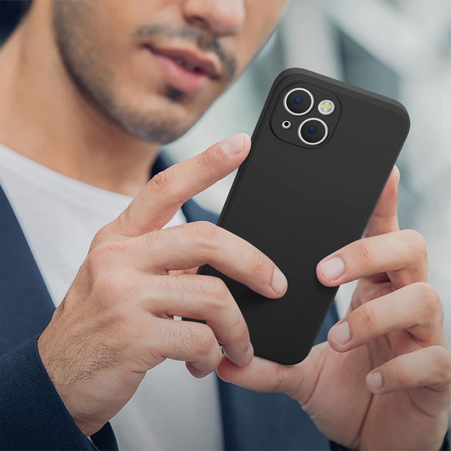 Silicone Slim Full-Body Protective Cover Case for iPhone 15 PLUS, Soft Silicone Bumper Cover Shockproof Protective Anti-Scratch Case-FREE SHIPPING