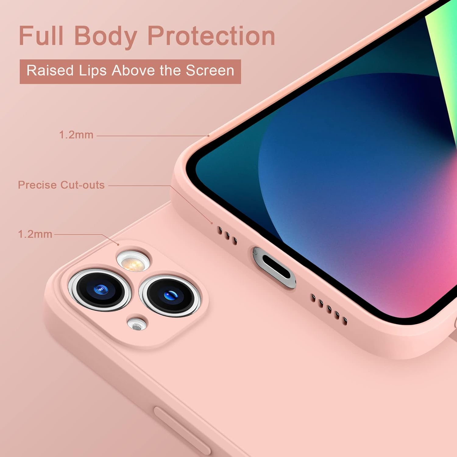 Silicone Slim Full-Body Protective Cover Case for iPhone 15 PLUS, Soft Silicone Bumper Cover Shockproof Protective Anti-Scratch Case-FREE SHIPPING
