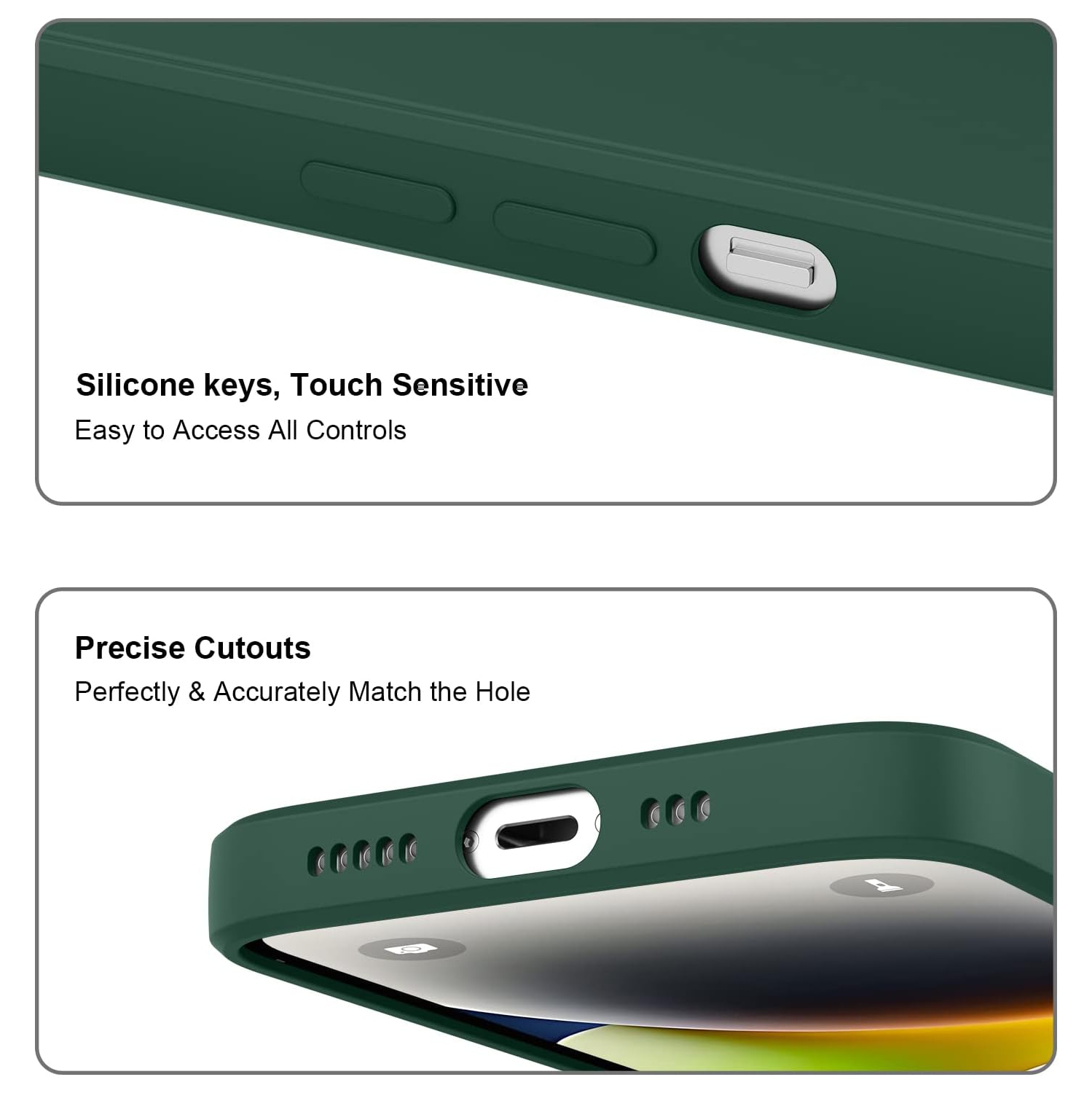 Silicone Slim Full-Body Protective Cover Case for iPhone 15 PLUS, Soft Silicone Bumper Cover Shockproof Protective Anti-Scratch Case-FREE SHIPPING