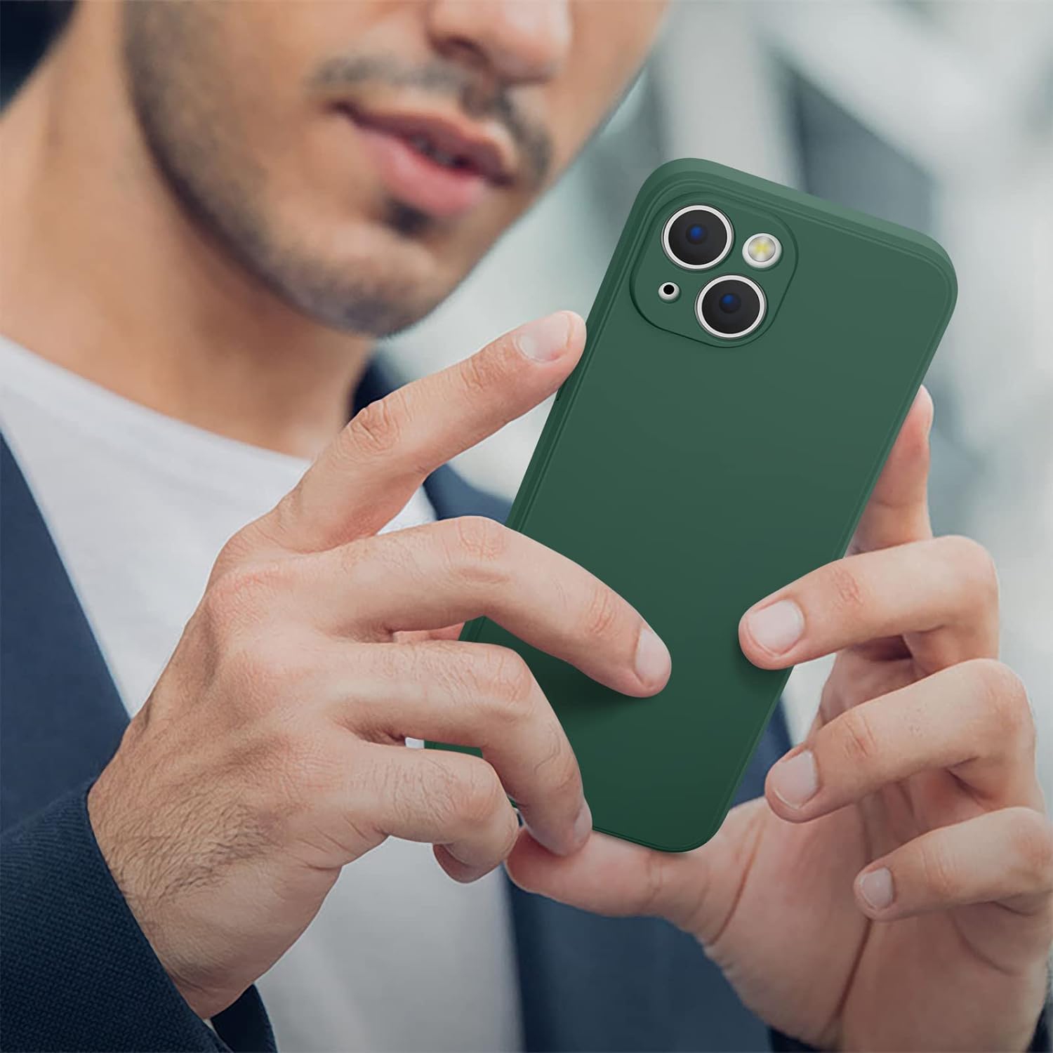 Silicone Slim Full-Body Protective Cover Case for iPhone 15 PLUS, Soft Silicone Bumper Cover Shockproof Protective Anti-Scratch Case-FREE SHIPPING