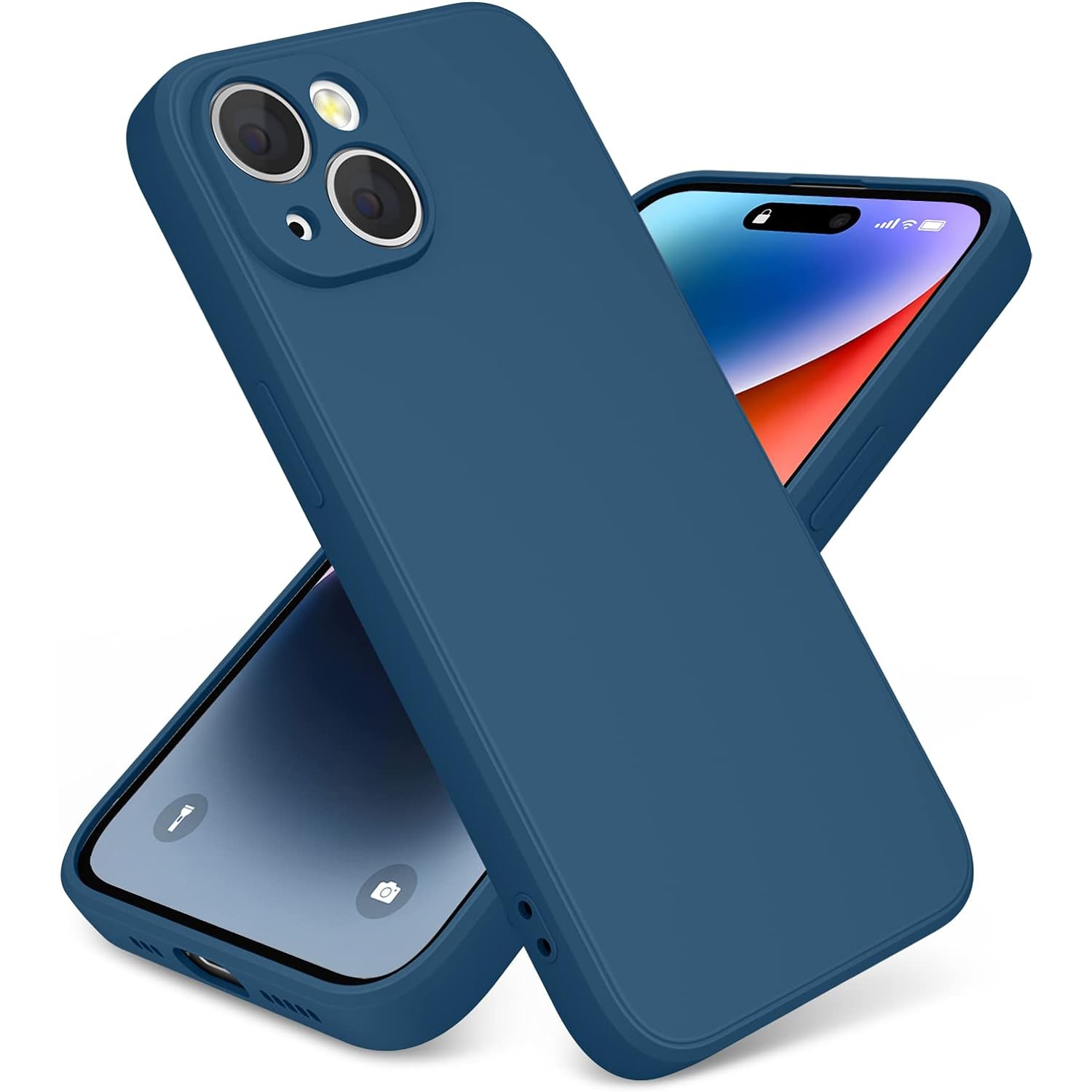 Silicone Slim Full-Body Protective Cover Case for iPhone 15, Soft Silicone Bumper Cover Shockproof Protective Anti-Scratch Case-FREE SHIPPING