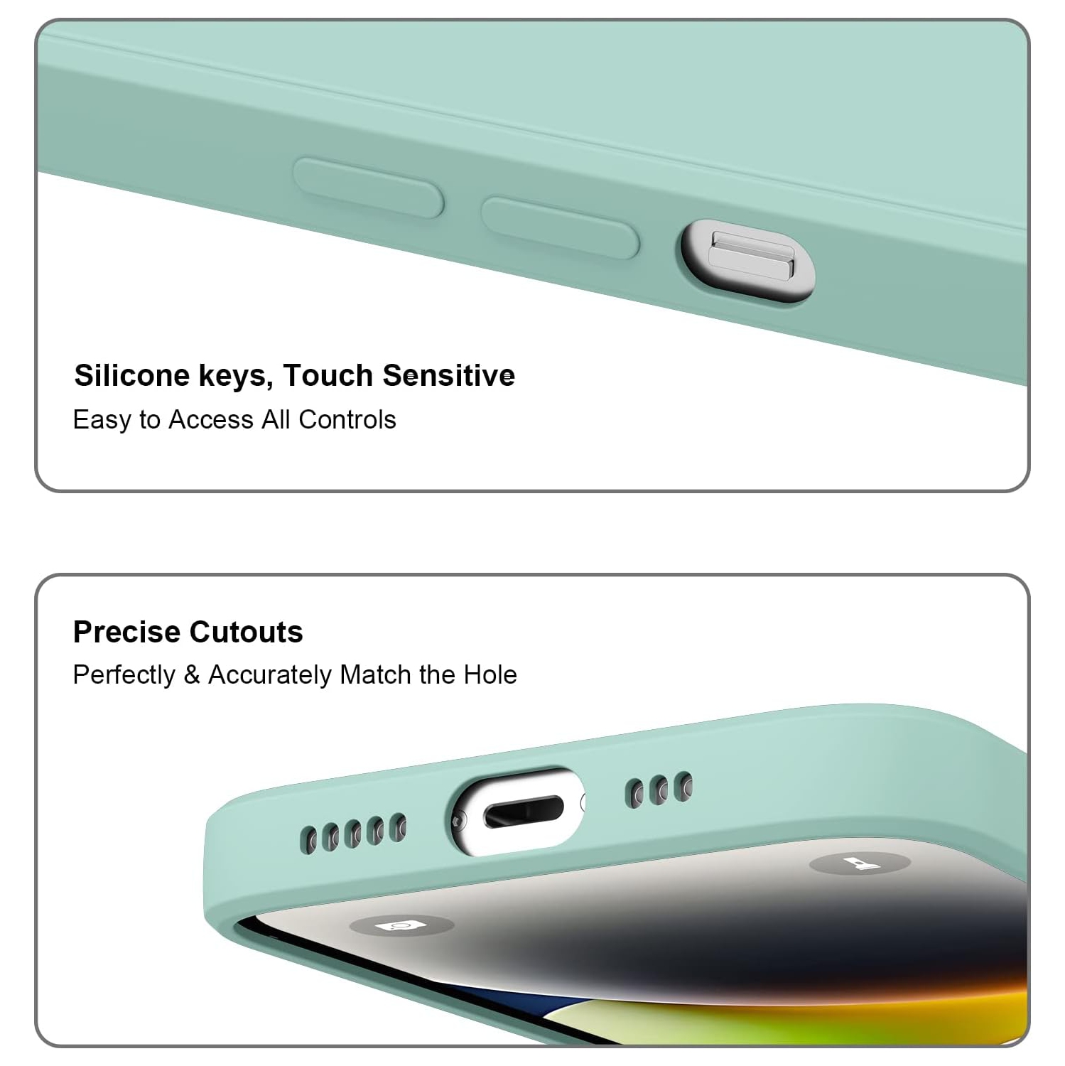 Silicone Slim Full-Body Protective Cover Case for iPhone 15, Soft Silicone Bumper Cover Shockproof Protective Anti-Scratch Case-FREE SHIPPING