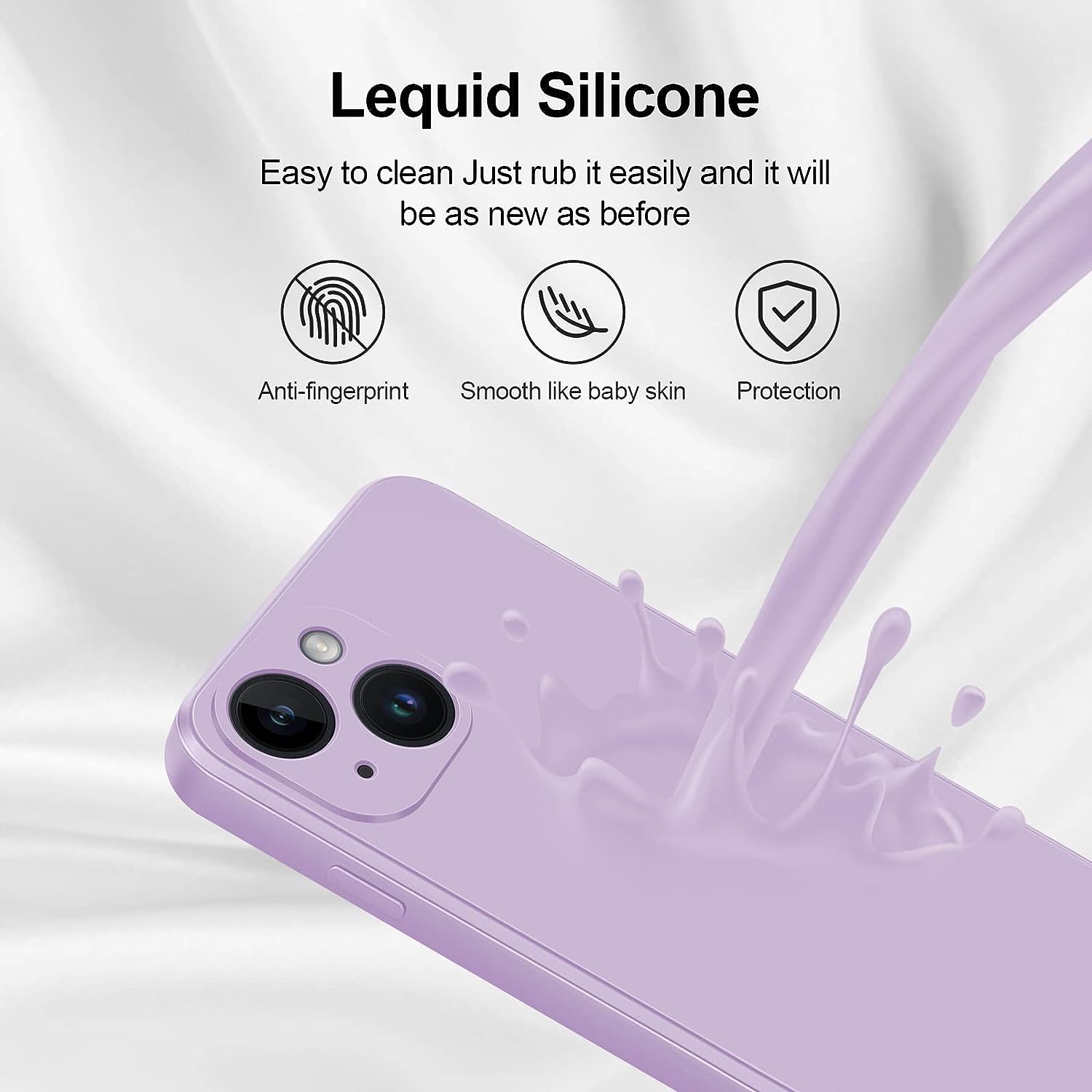 Silicone Slim Full-Body Protective Cover Case for iPhone 15, Soft Silicone Bumper Cover Shockproof Protective Anti-Scratch Case-FREE SHIPPING