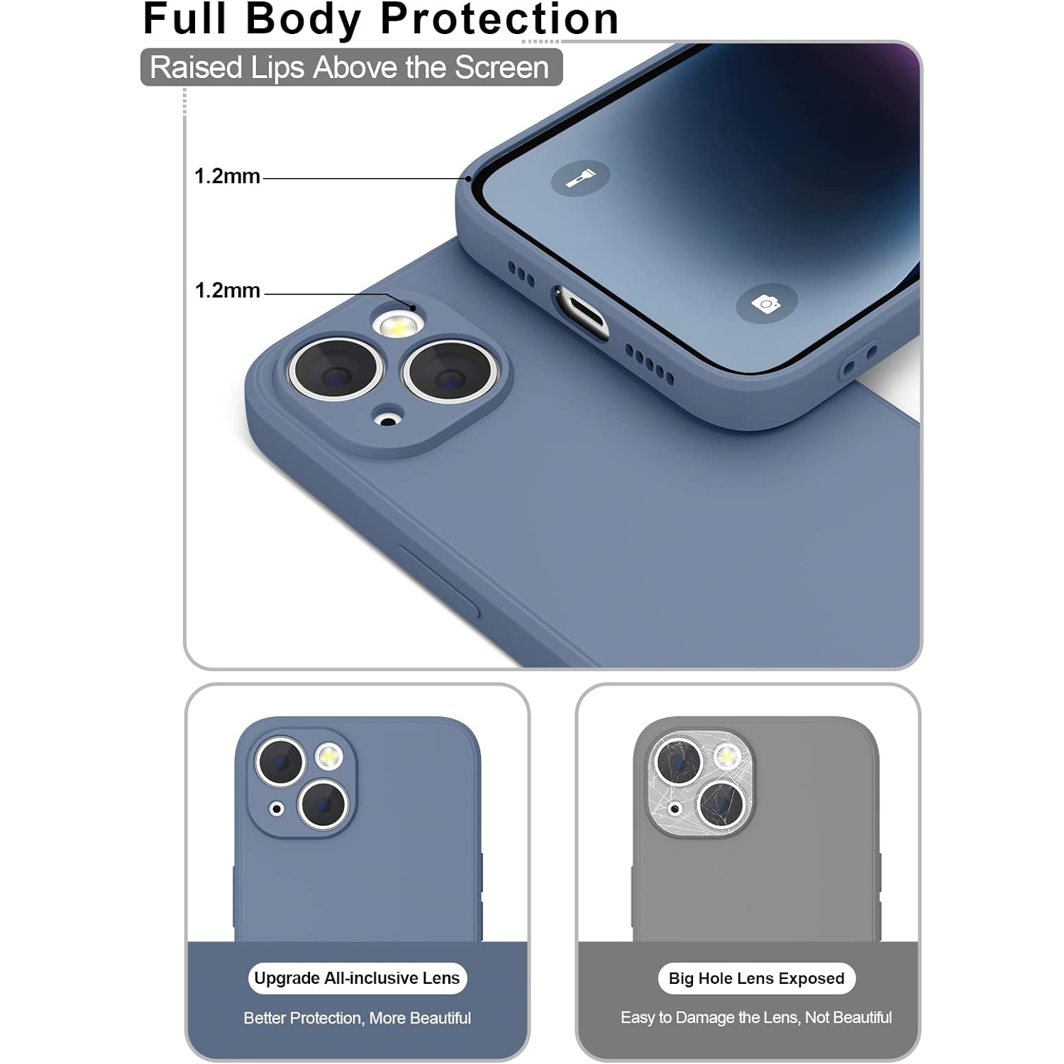 Étui protecteur mince en silicone pour iPhone 15, étui protecteur antichoc en silicone souple, EXPÉDITION sans frais