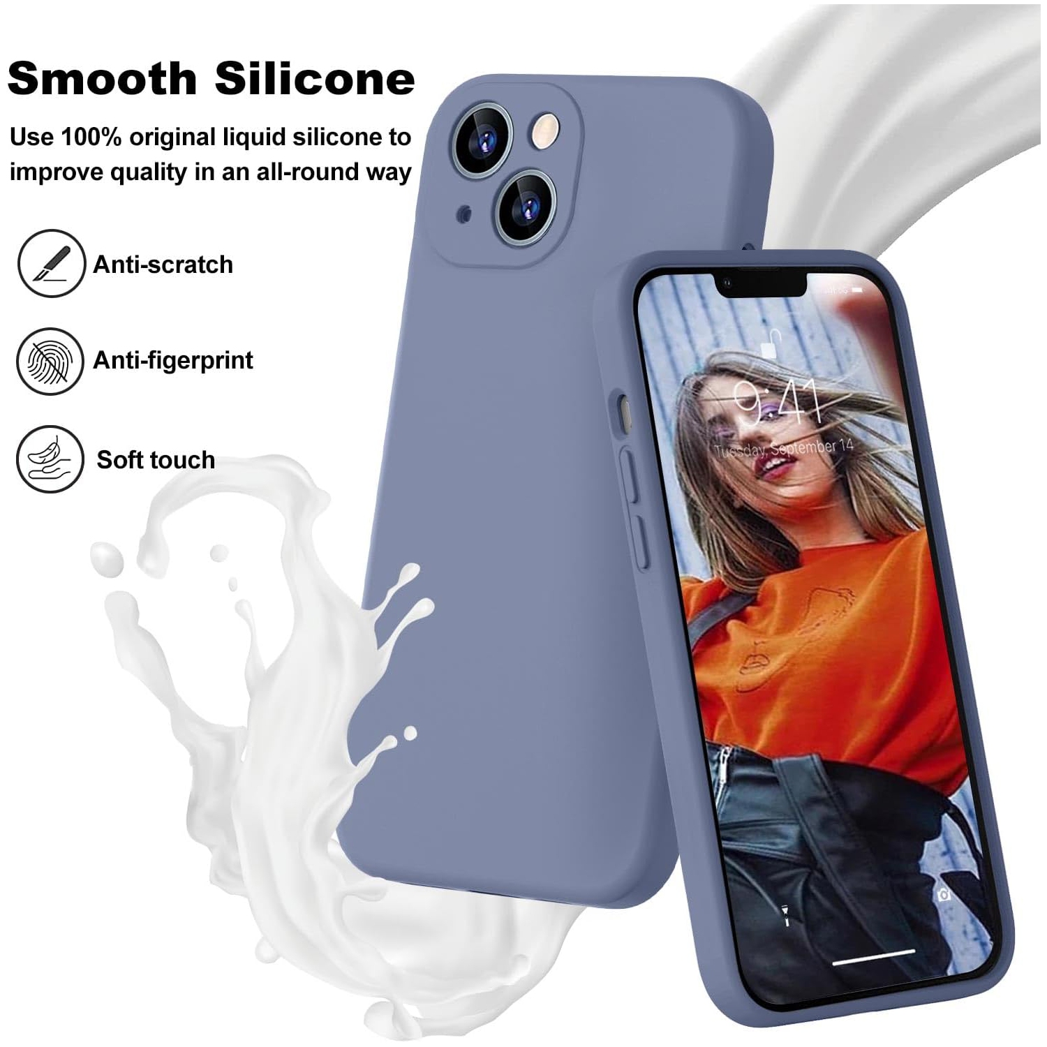 Étui protecteur mince en silicone pour iPhone 15, étui protecteur antichoc en silicone souple, EXPÉDITION sans frais