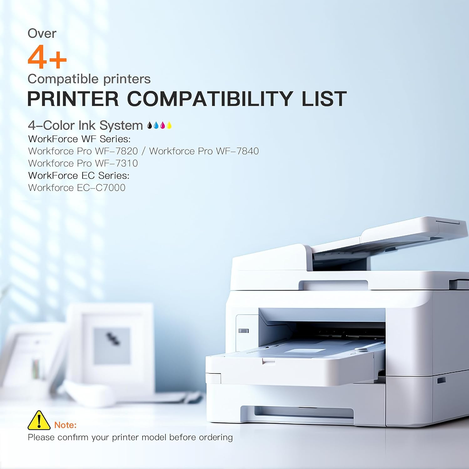 [New Chip] 4 Cartouche d'encre de rechange compatible noir pour Epson T812 812XL à utiliser avec l'imprimante à jet d'encre tout-en-un WorkForce