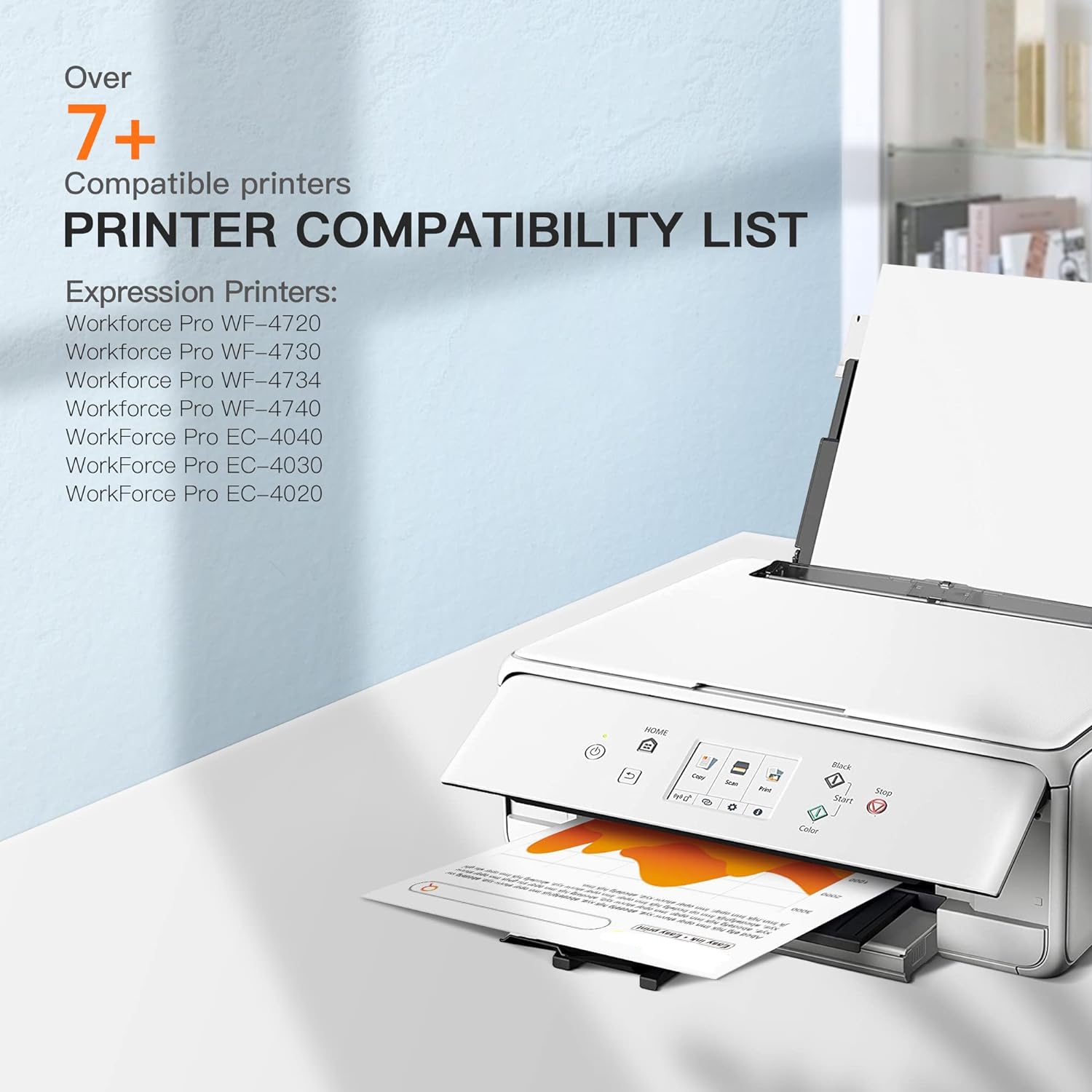 [New Chip] 4Black Compatible Ink Cartridge Replacement for Epson T802 802XL t802xl to use with WorkForce Pro EC-4020 EC-4030 EC-4040 WF-4720 WF-4730