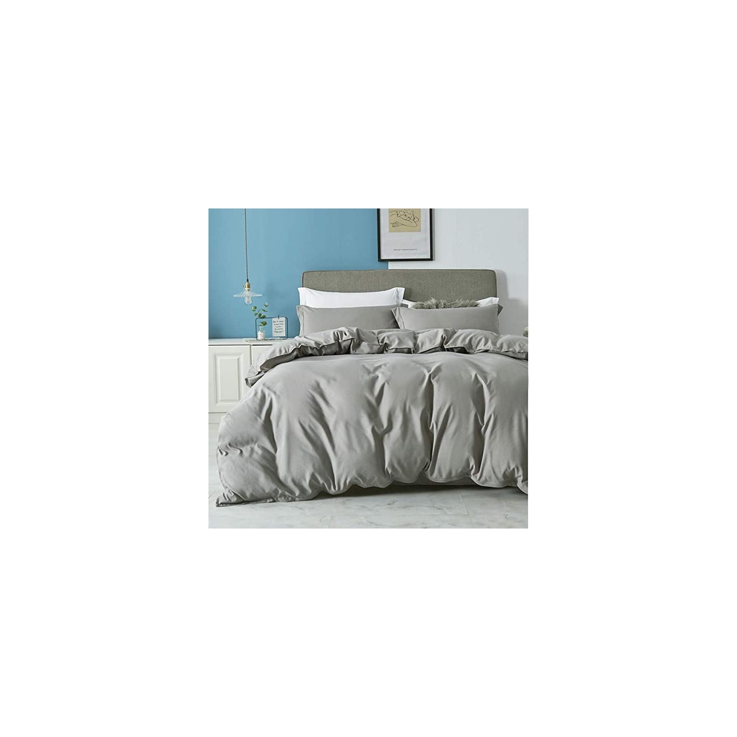 Apex Global Grey Full Plain Duvet cover