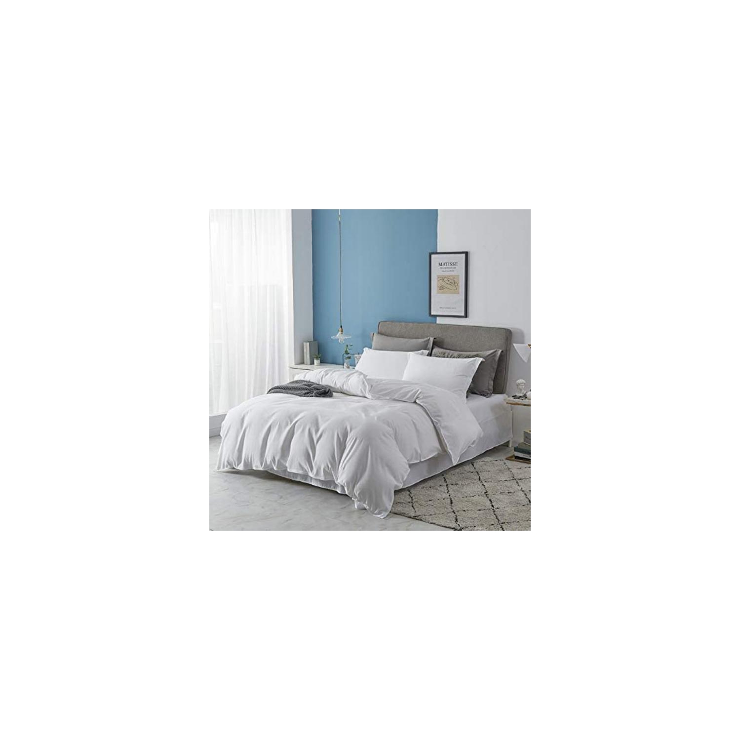 Apex Global White Full Plain Duvet Cover
