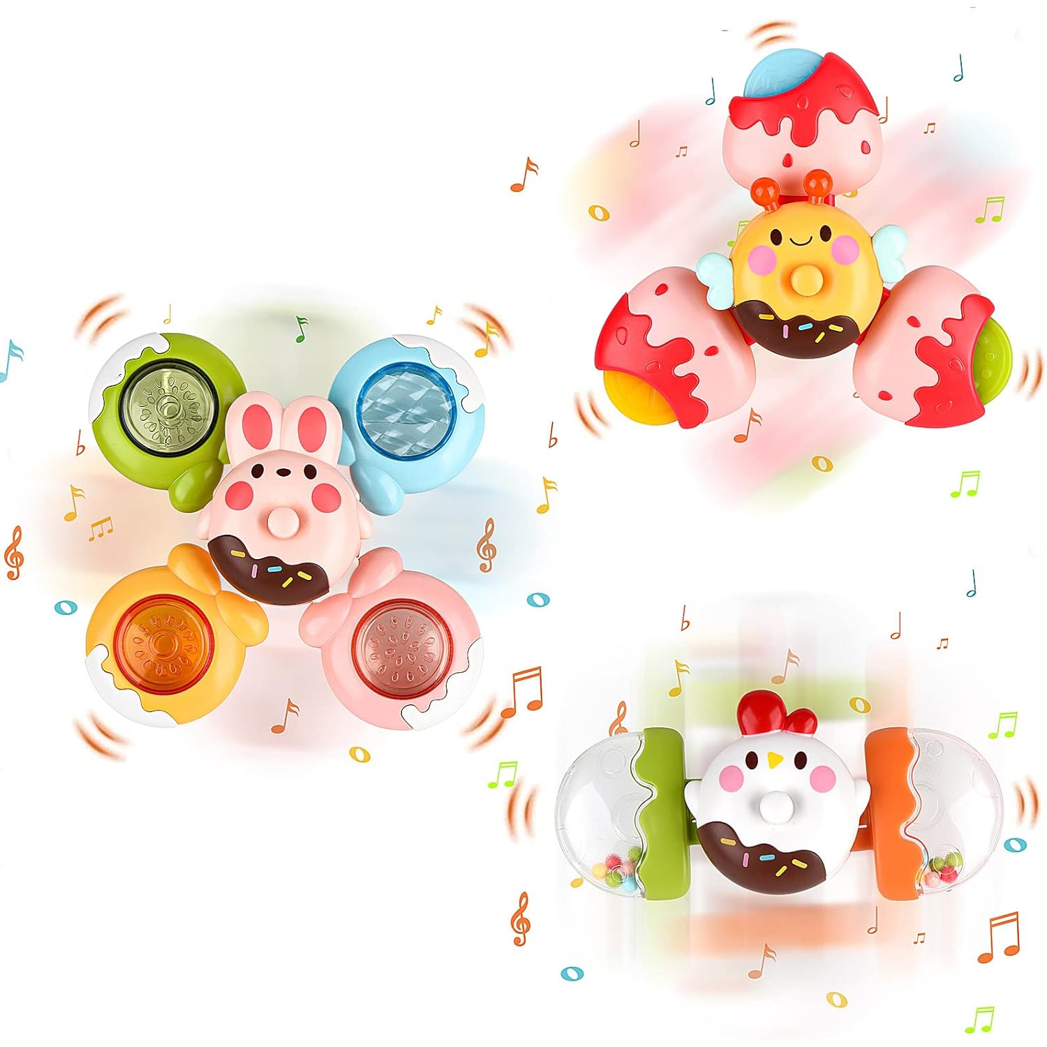 Suction Cup Spinner Sensory Bath Toy – Rotating & Detachable Fun for Babies 12-18 Months & Toddlers 1-3