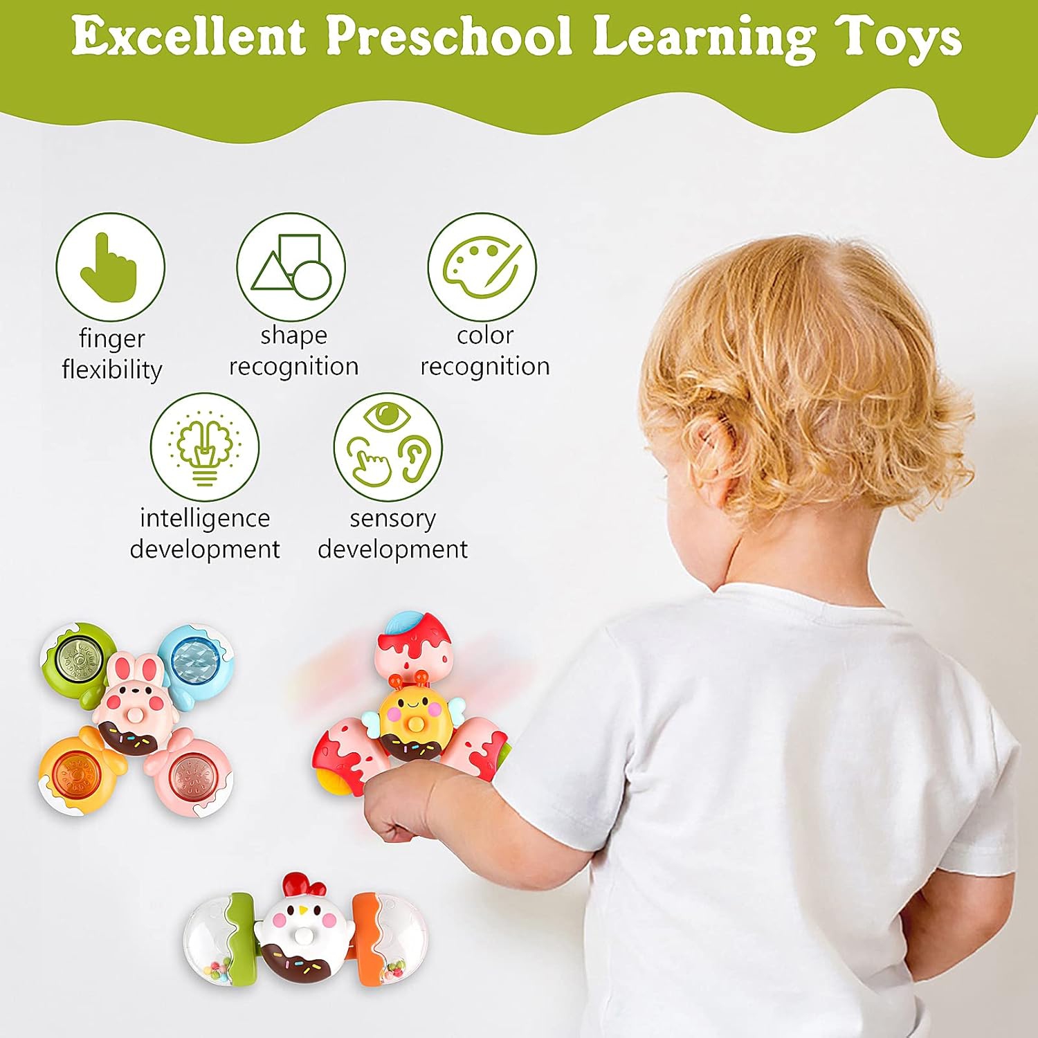 Suction Cup Spinner Sensory Bath Toy – Rotating & Detachable Fun for Babies 12-18 Months & Toddlers 1-3