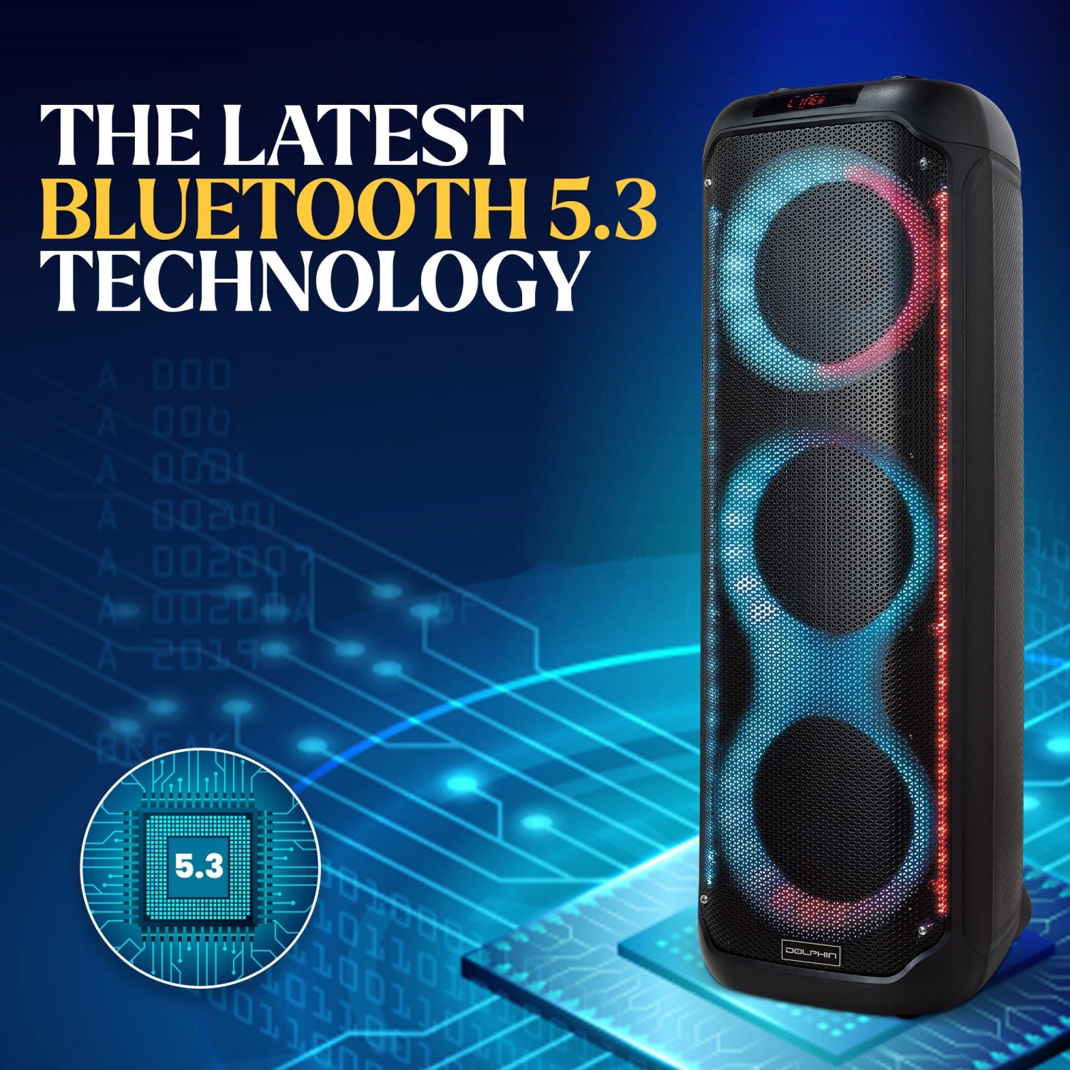 Dolphin KP-380 Triple 8” Portable Bluetooth Karaoke Party Speaker
