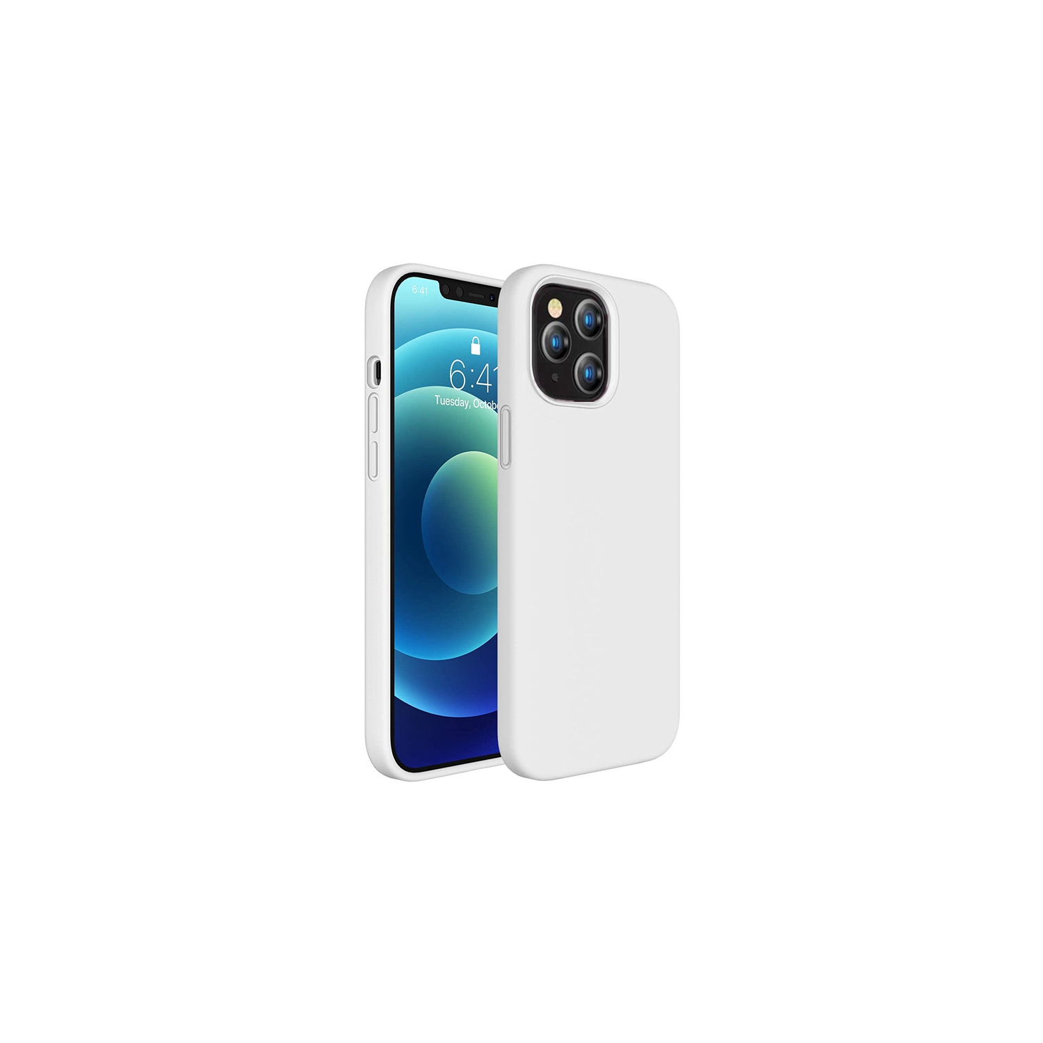 【CSmart】 Slim Soft Liquid Silicone Gel Rubber Case Back Cover for iPhone 15 Pro Max, White