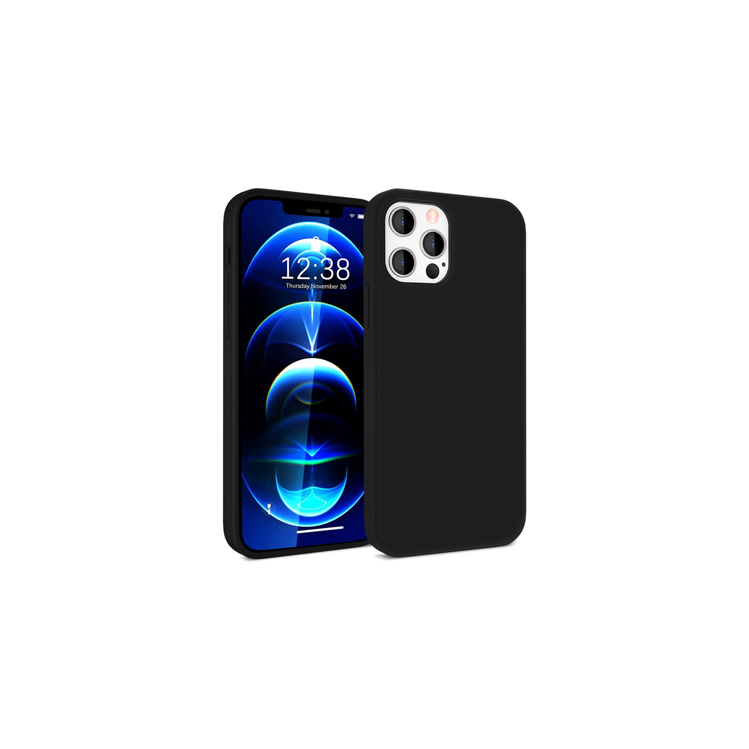 【CSmart】 Slim Soft Liquid Silicone Gel Rubber Case Back Cover for iPhone 15 Pro Max, Black