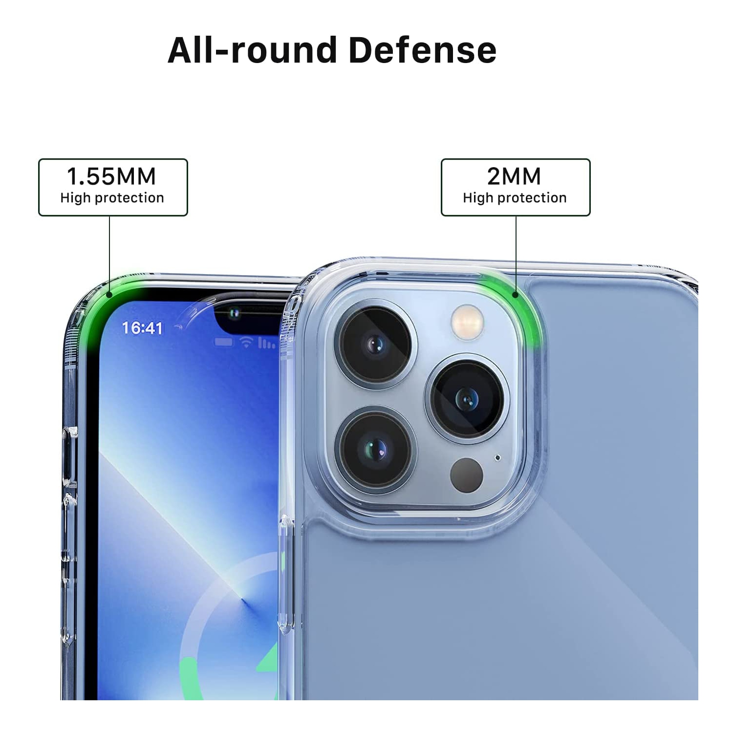 【CSmart】 Hybrid Magnetic Wireless Charging MagSafe Case Back Cover for iPhone 15 Pro Max, Navy