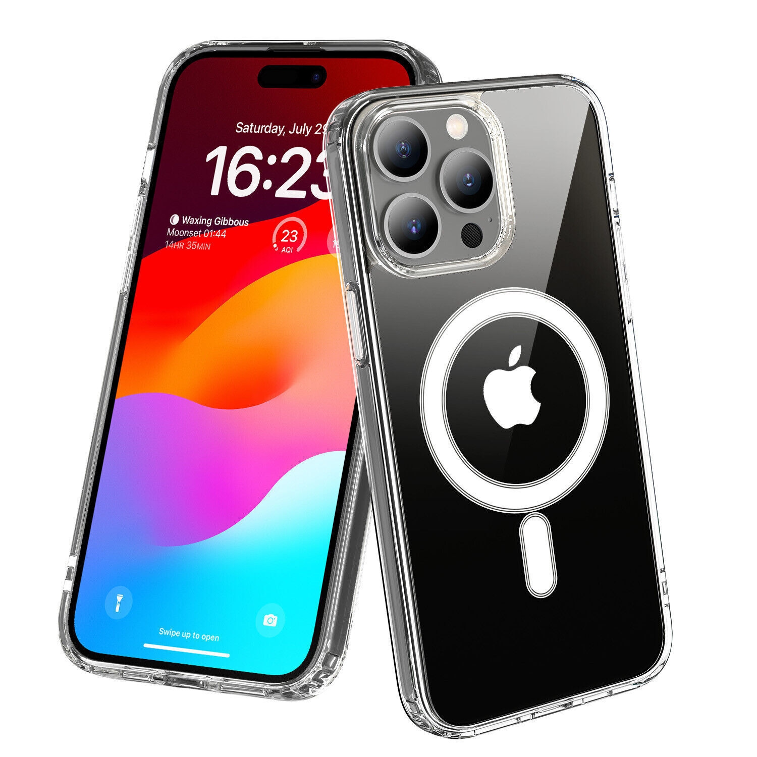 【CSmart】 Hybrid Magnetic Wireless Charging MagSafe Case Back Cover for iPhone 15 Pro Max, Clear