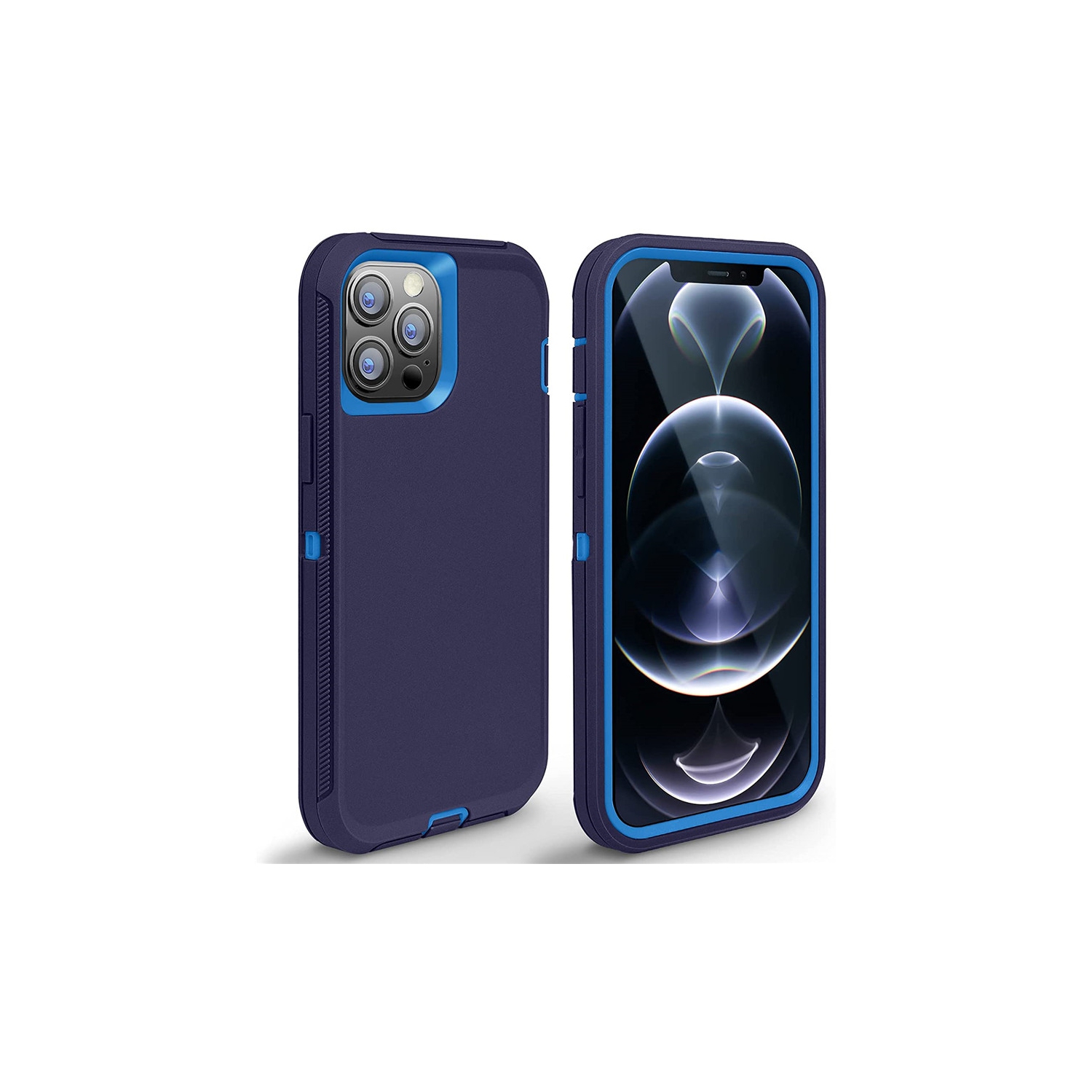 【CSmart】 Triple 3 Layers Shockproof Heavy Duty Defender Hard Case for iPhone 15 Pro Max, Navy