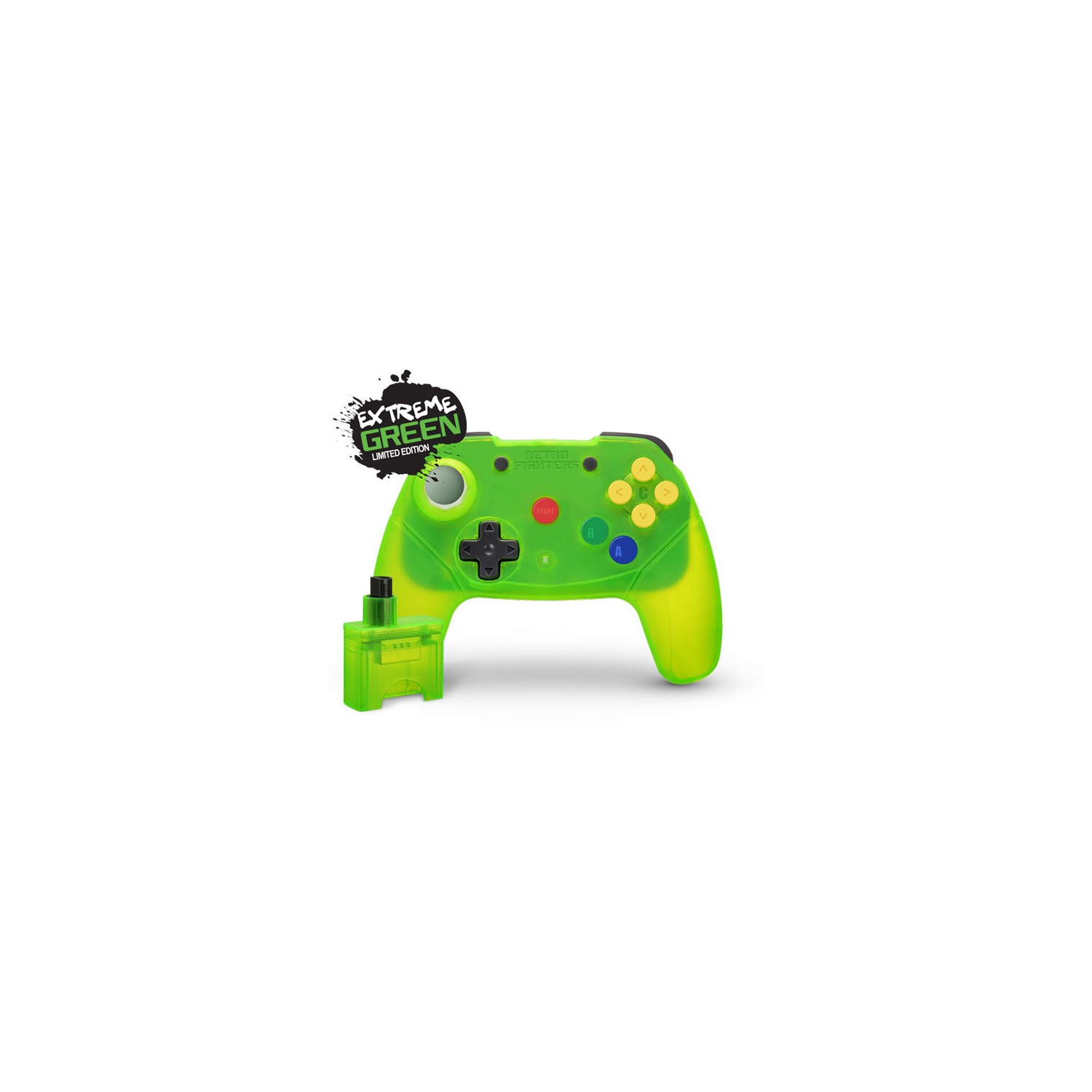 Extreme Green Brawler64 Wireless Gamepad Next Gen N64 Controller[Retro Fighters]
