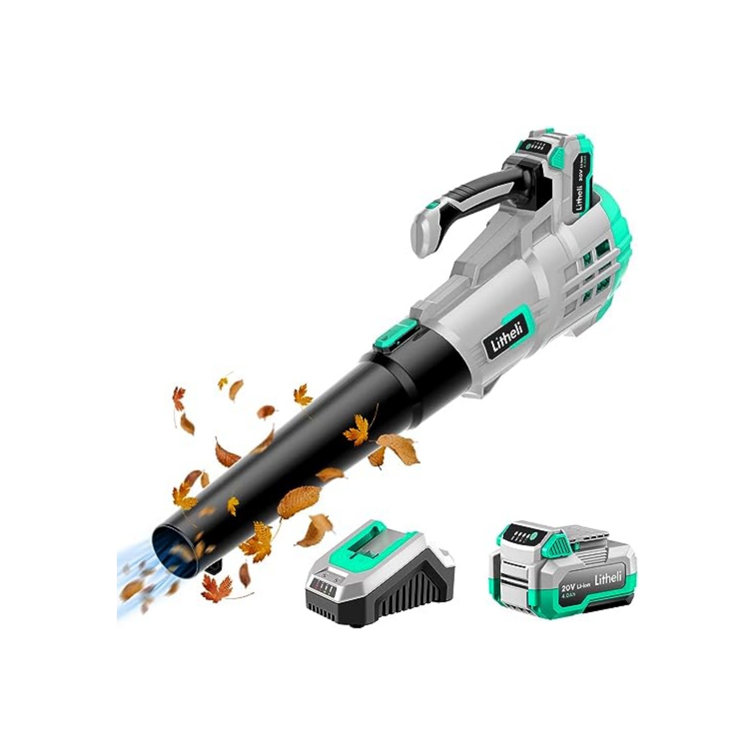Litheli 20V Cordless Leaf Blower with 4.0Ah Battery & Charger Included