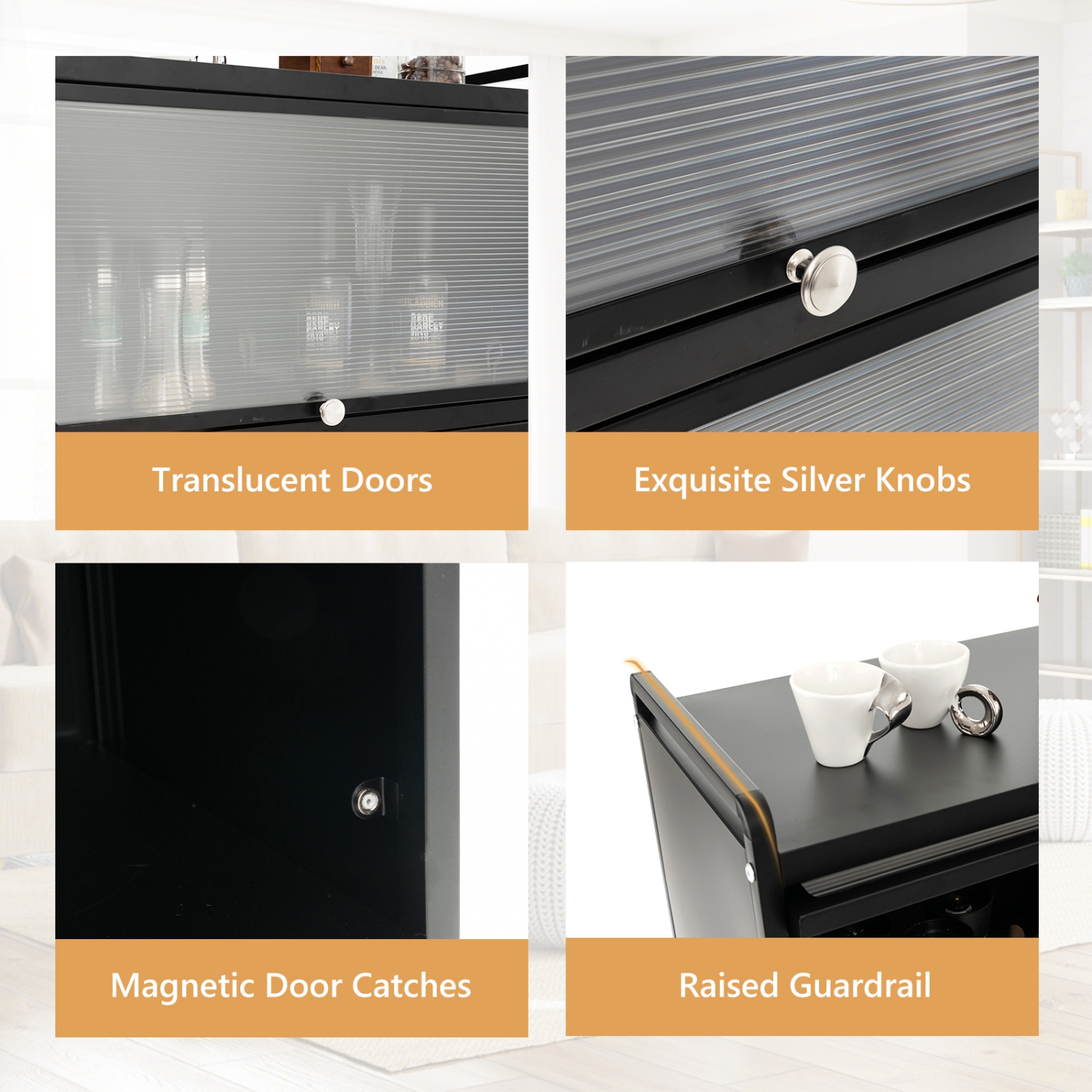 Topbuy 5-Tier Microwave Stand Kitchen Baker's Rack with Wheels Rolling Storage Cabinet with Double Anti-toppling Device