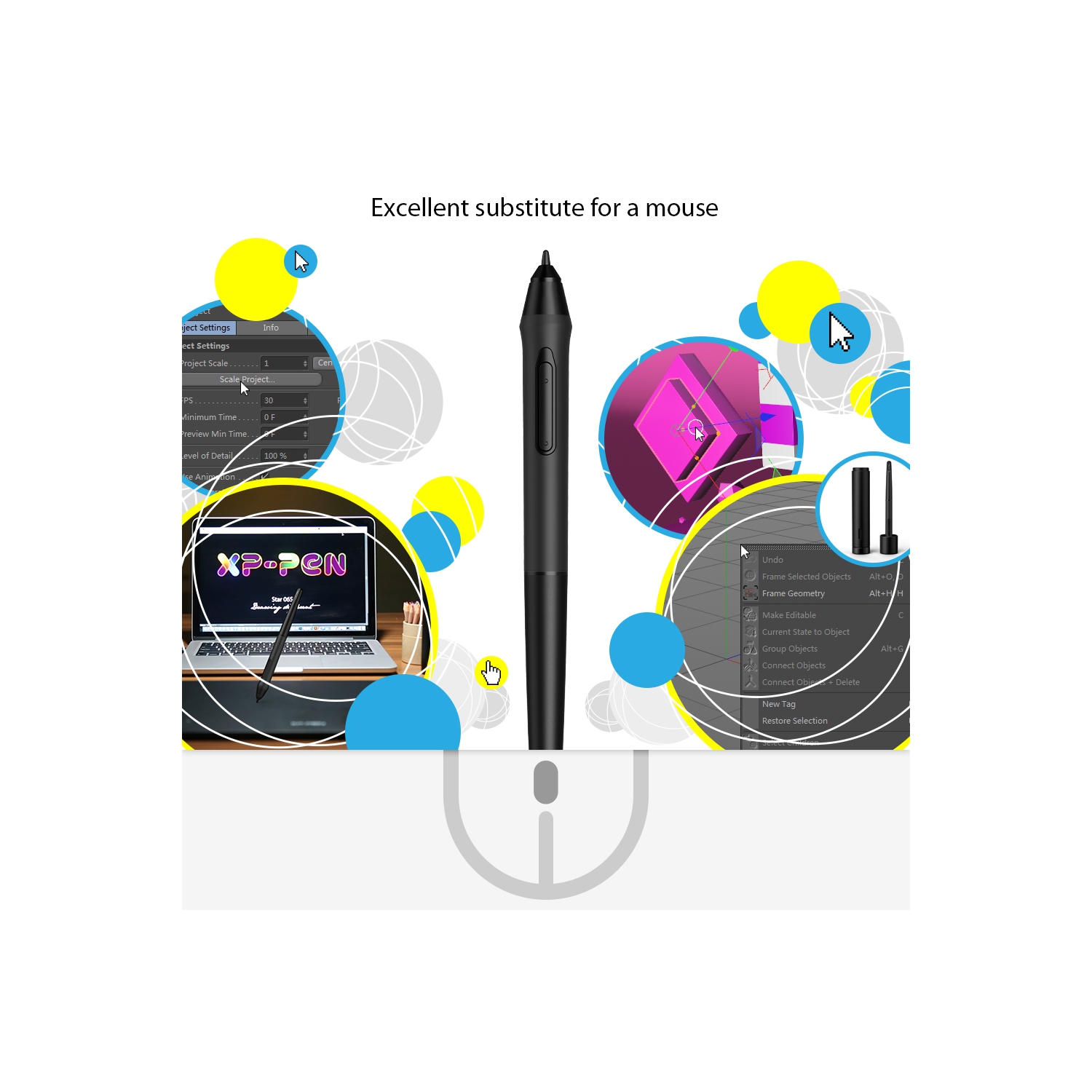 Stylet sans pile XPPen P05 - avec porte-stylet