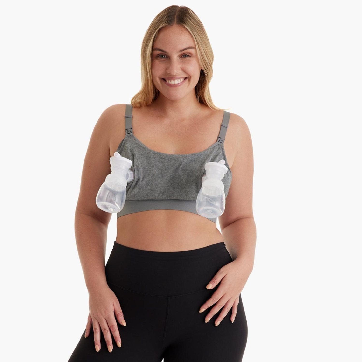 Momcozy Hands Free Pumping Bra, Adjustable Breast-Pump Holding and Nursing Bra