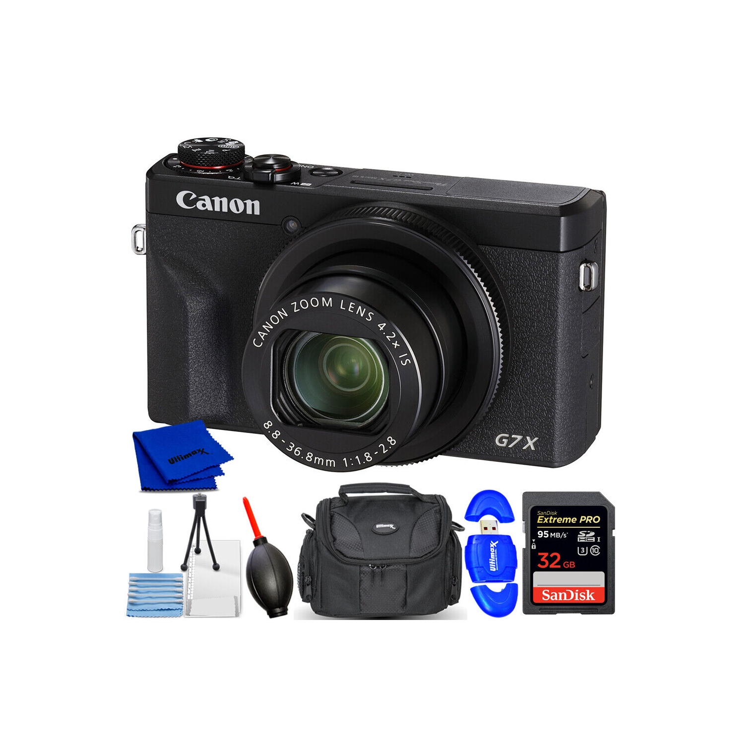Canon PowerShot G7 X Mark III Digital Camera (Black) 3637C001 - 32GB Bundle