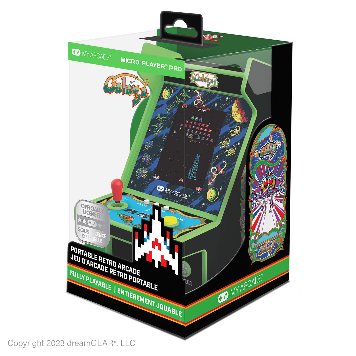Borne d'arcade miniature de 6,75 po 2-en-1 Micro Player Pro My Arcade Galaga de dreamGEAR